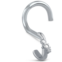 Surgical Steel Stars Nose Hugger Left Nose Screw