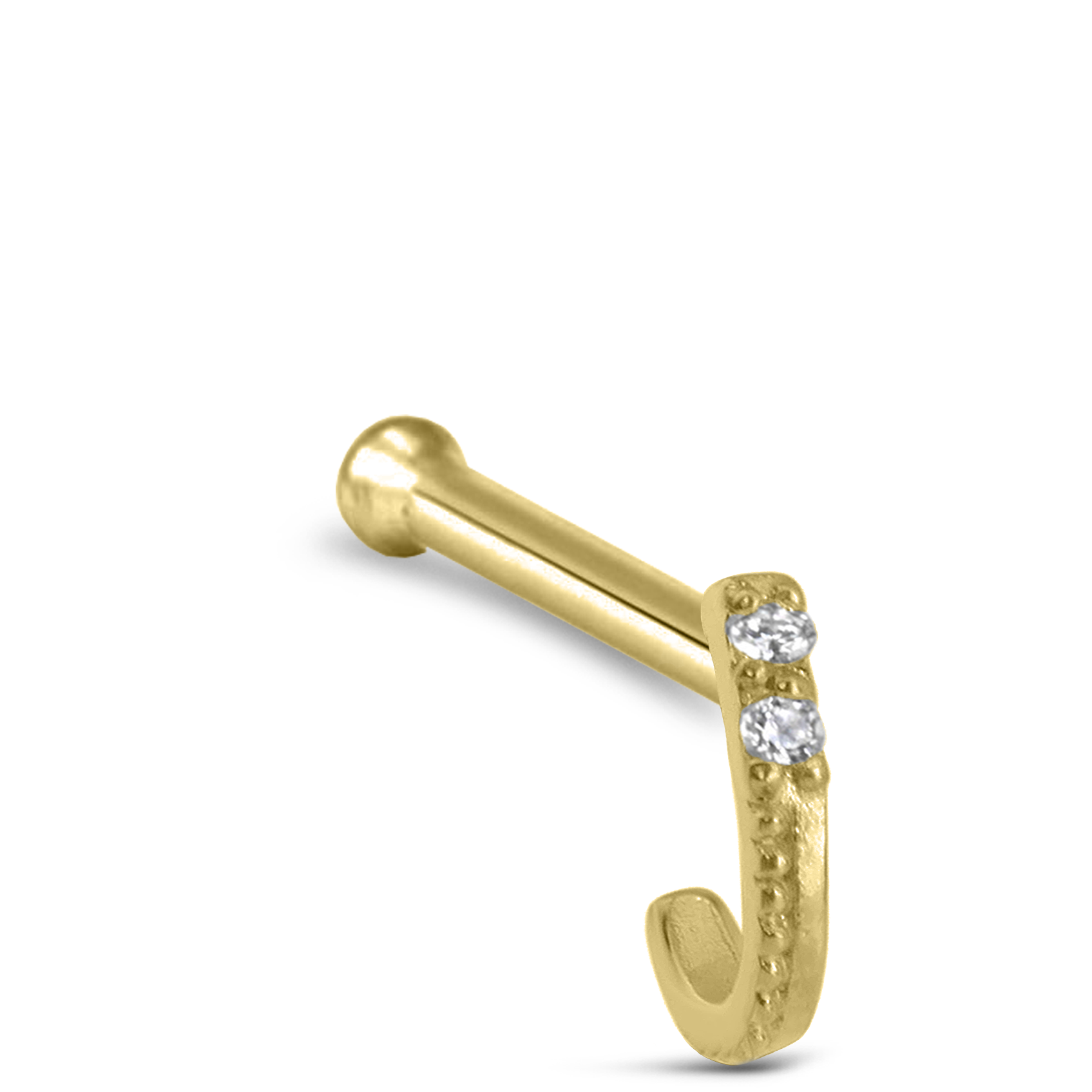 2 Stone Nose Hugger Stud 316L Surgical Steel 20G