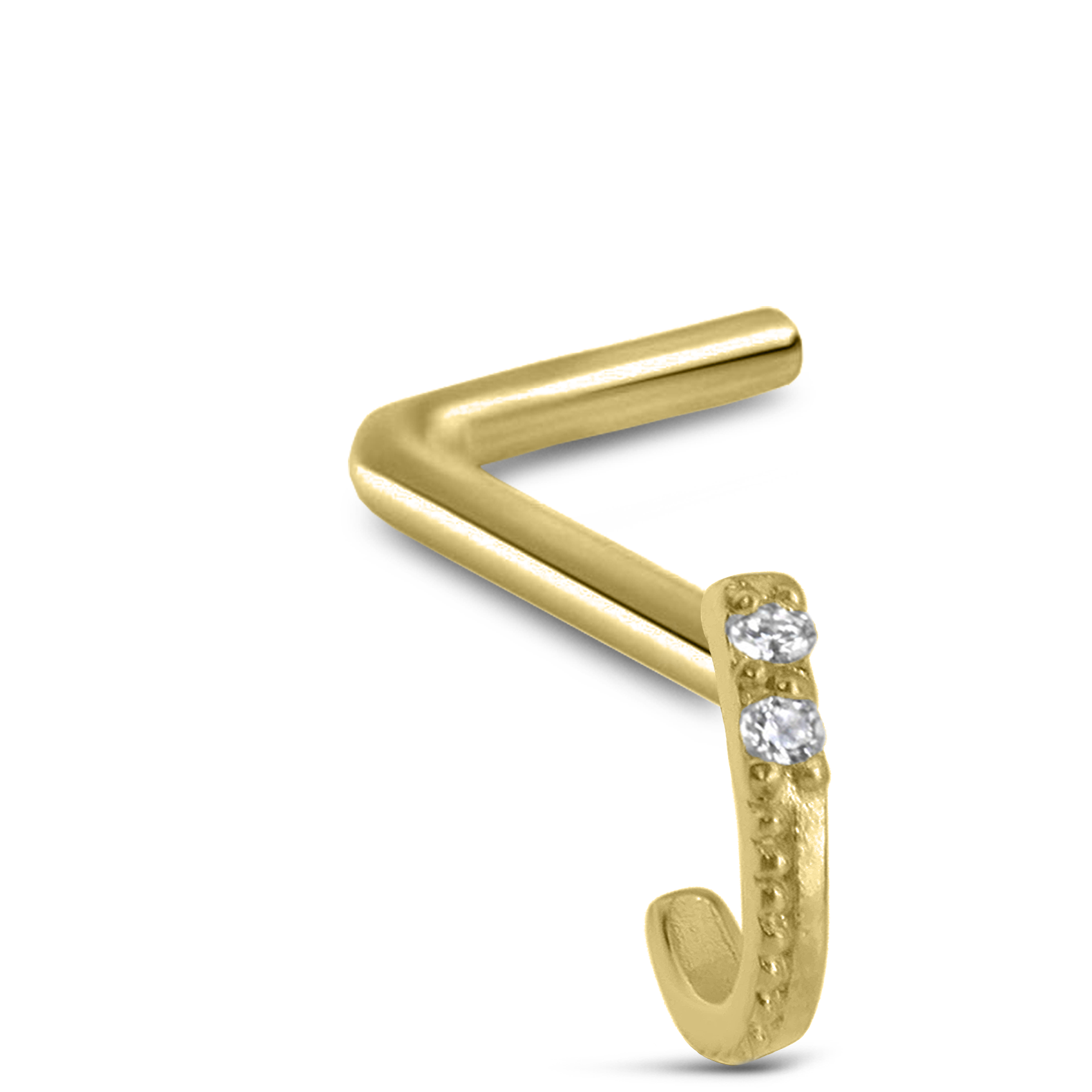 2 Stone Nose Hugger Stud 316L Surgical Steel 20G