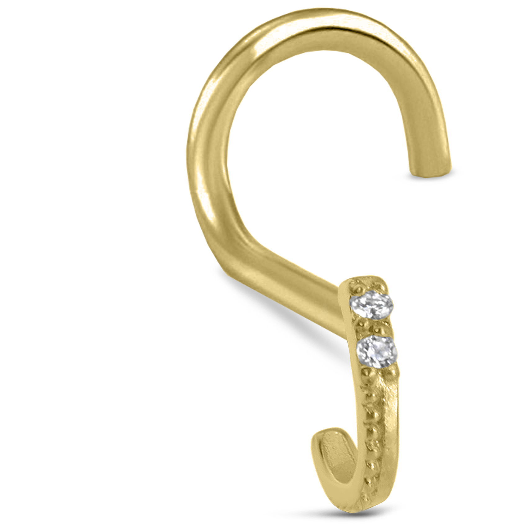 2 Stone Nose Hugger Stud 316L Surgical Steel 20G