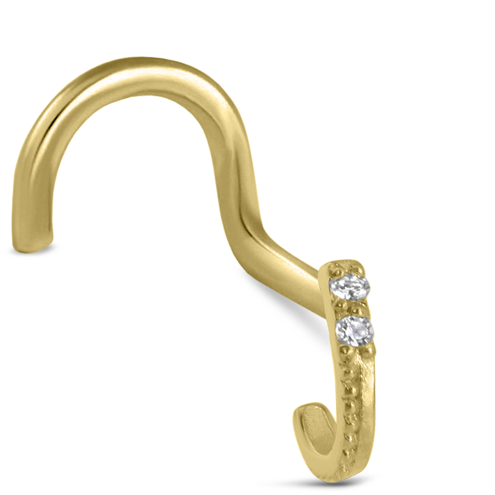 2 Stone Nose Hugger Stud 316L Surgical Steel 20G