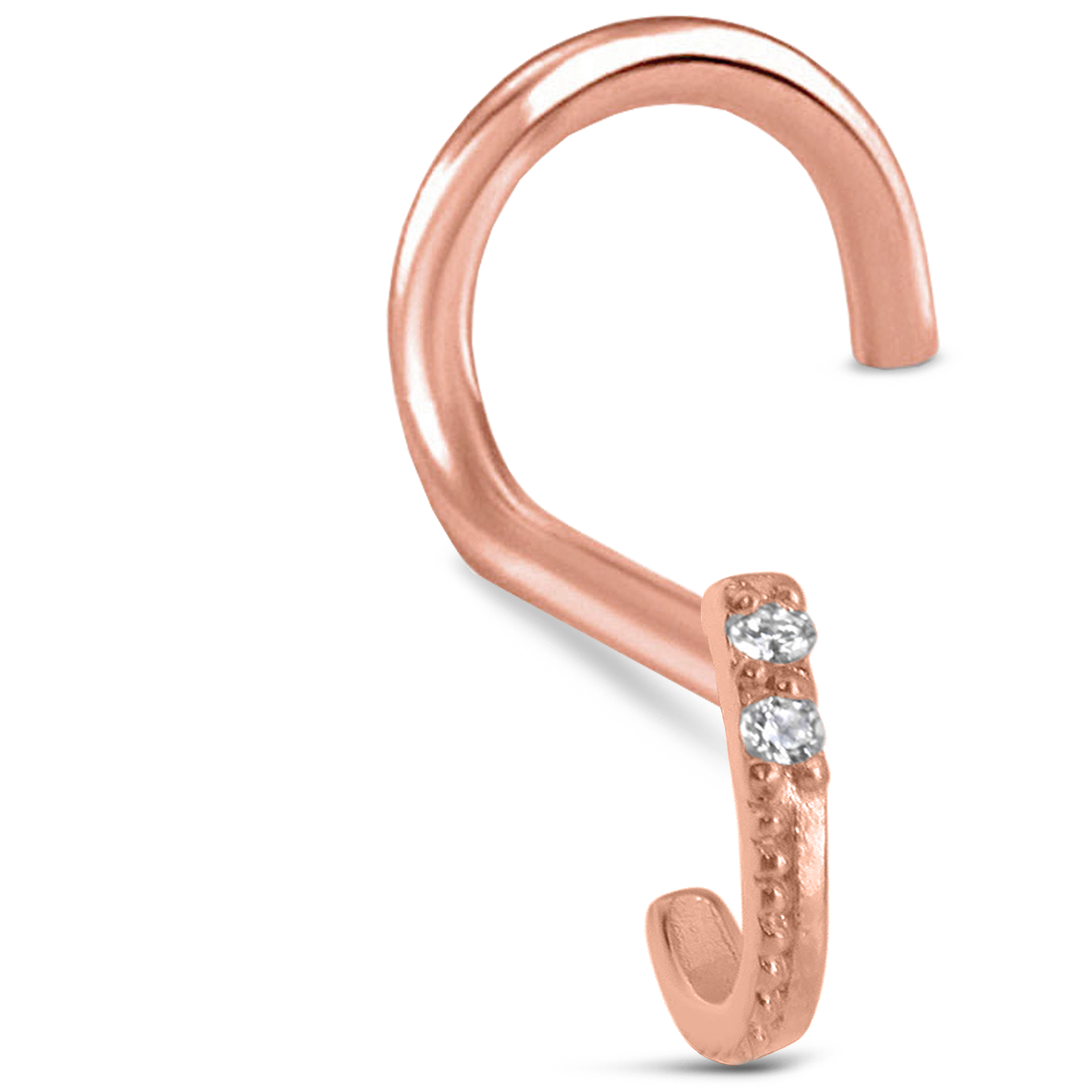 2 Stone Nose Hugger Stud 316L Surgical Steel 20G