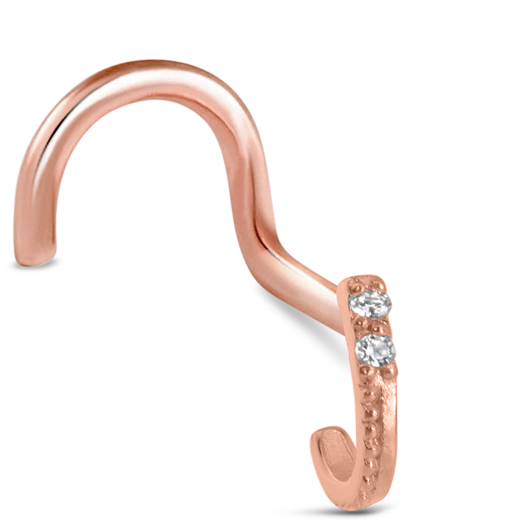 2 Stone Nose Hugger Stud 316L Surgical Steel 20G