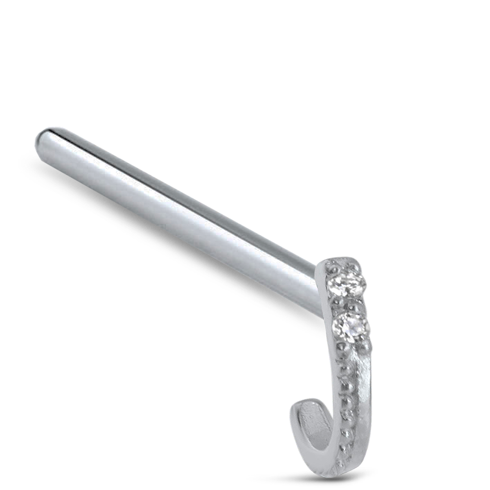 2 Stone Nose Hugger Stud 316L Surgical Steel 20G