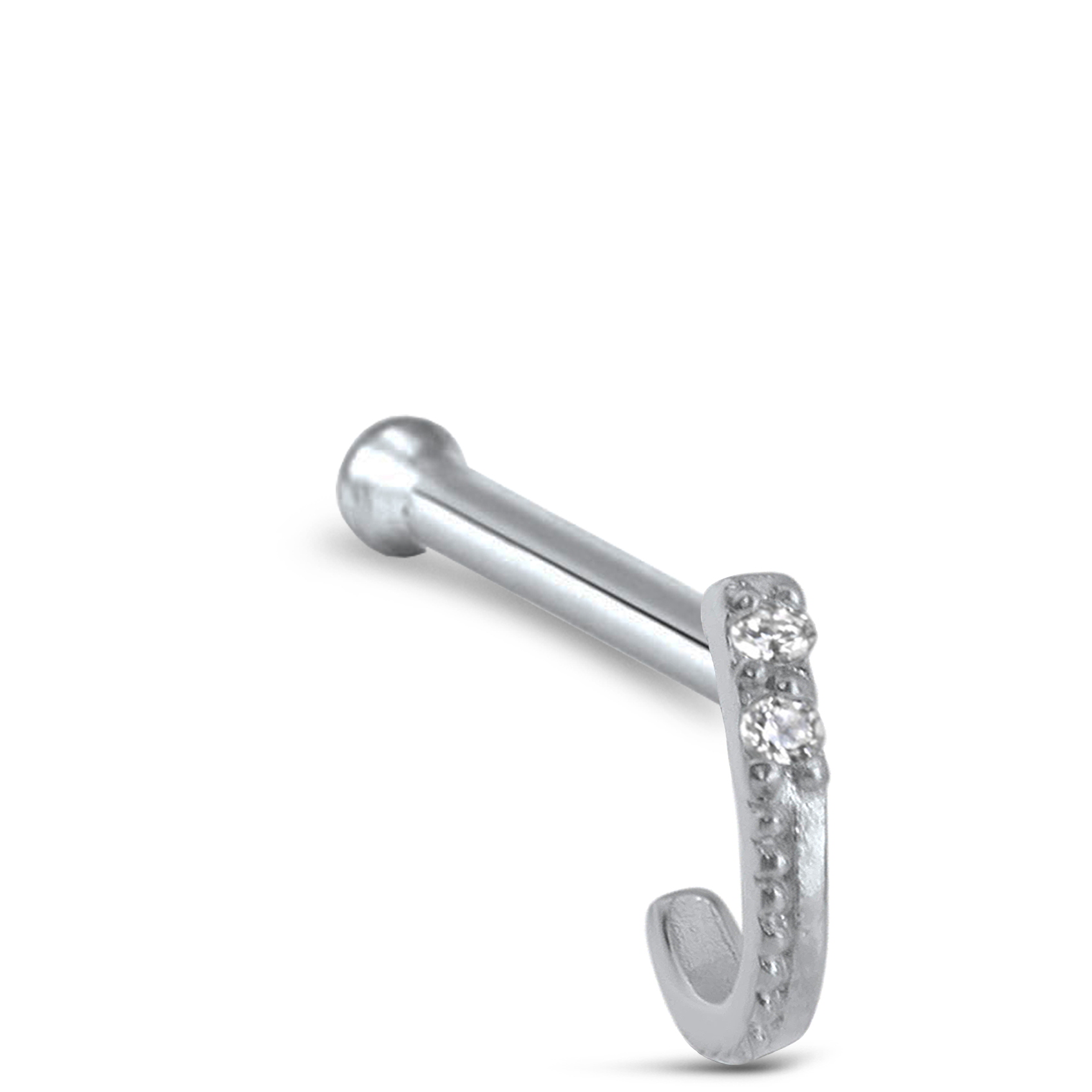 2 Stone Nose Hugger Stud 316L Surgical Steel 20G