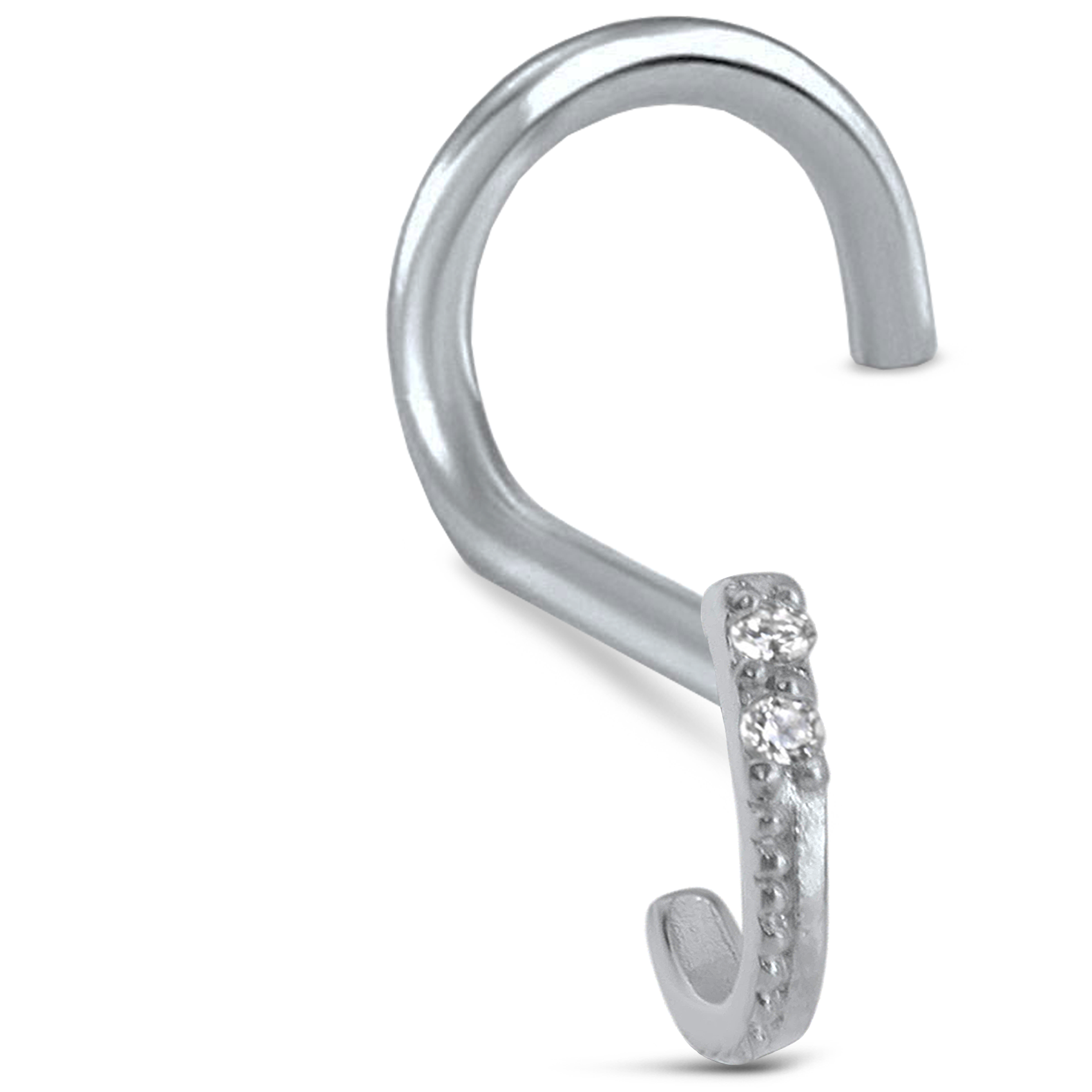 2 Stone Nose Hugger Stud 316L Surgical Steel 20G