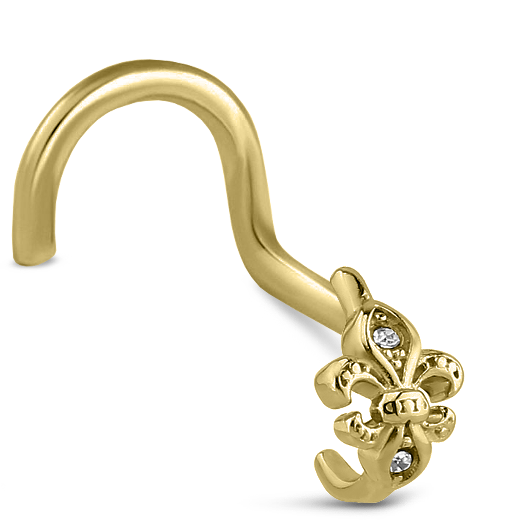 Fleur De Lis Nose Hugger Stud Ring 316L Surgical Steel