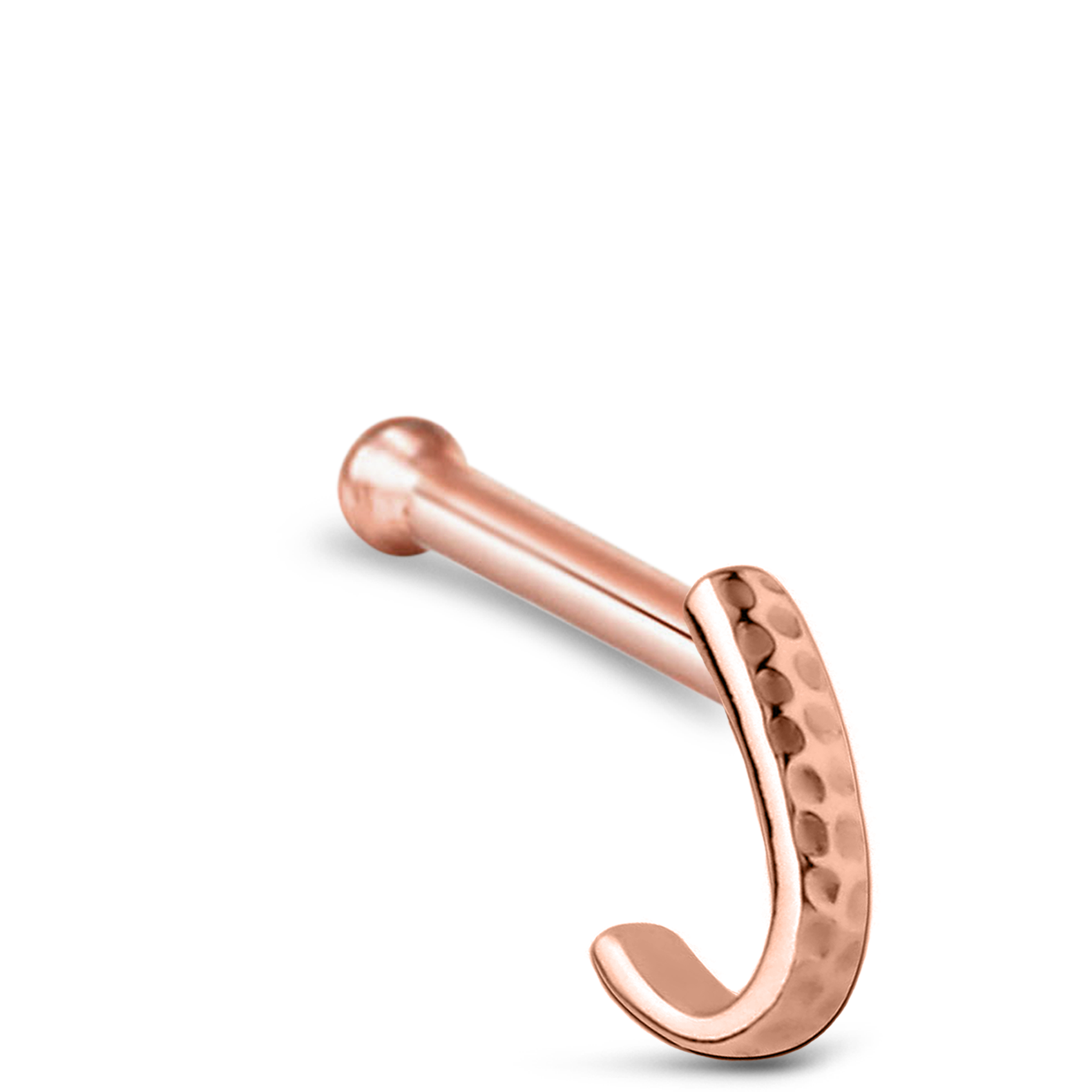 Hammered Nose Hugger Stud 316L Surgical Steel 20G