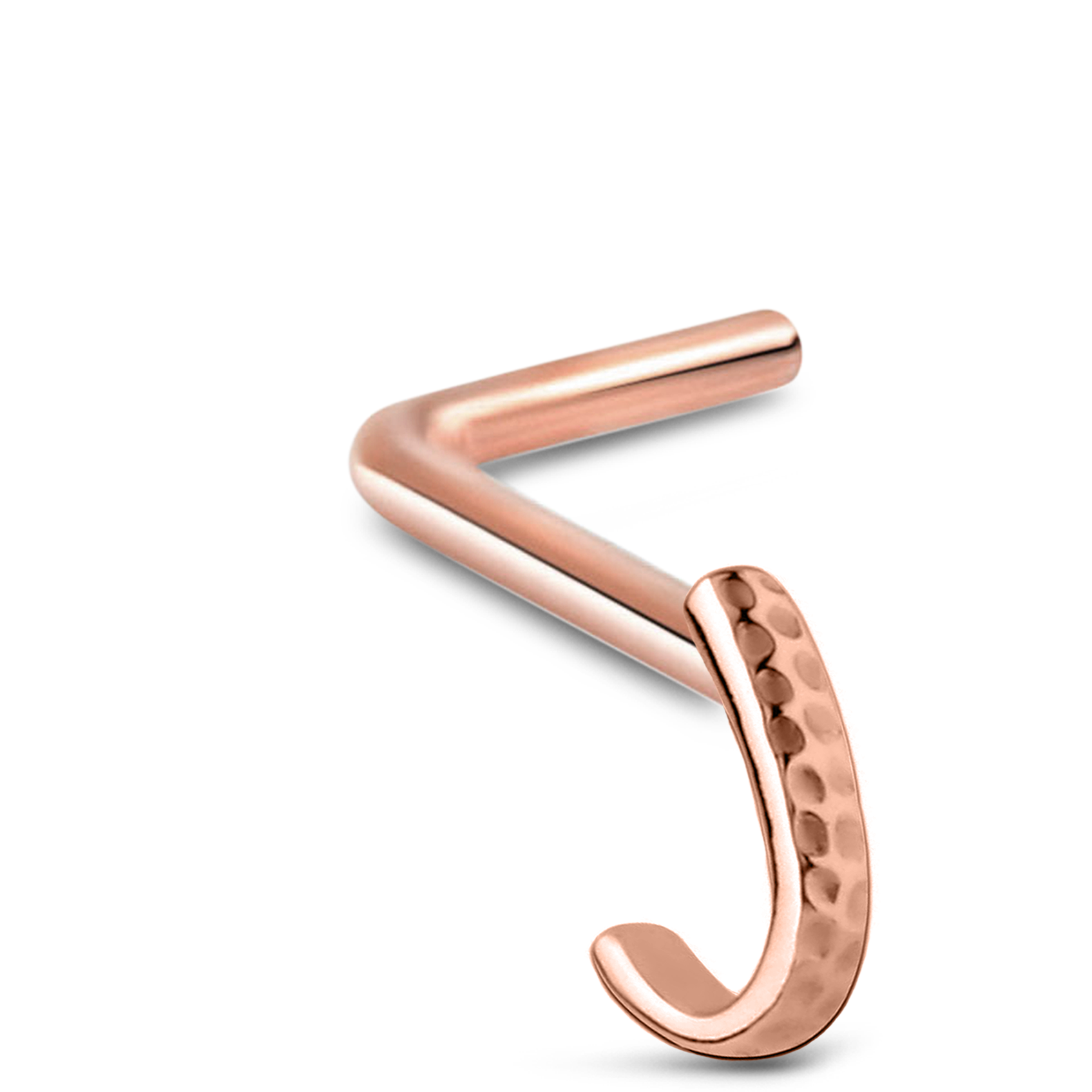 Hammered Nose Hugger Stud 316L Surgical Steel 20G