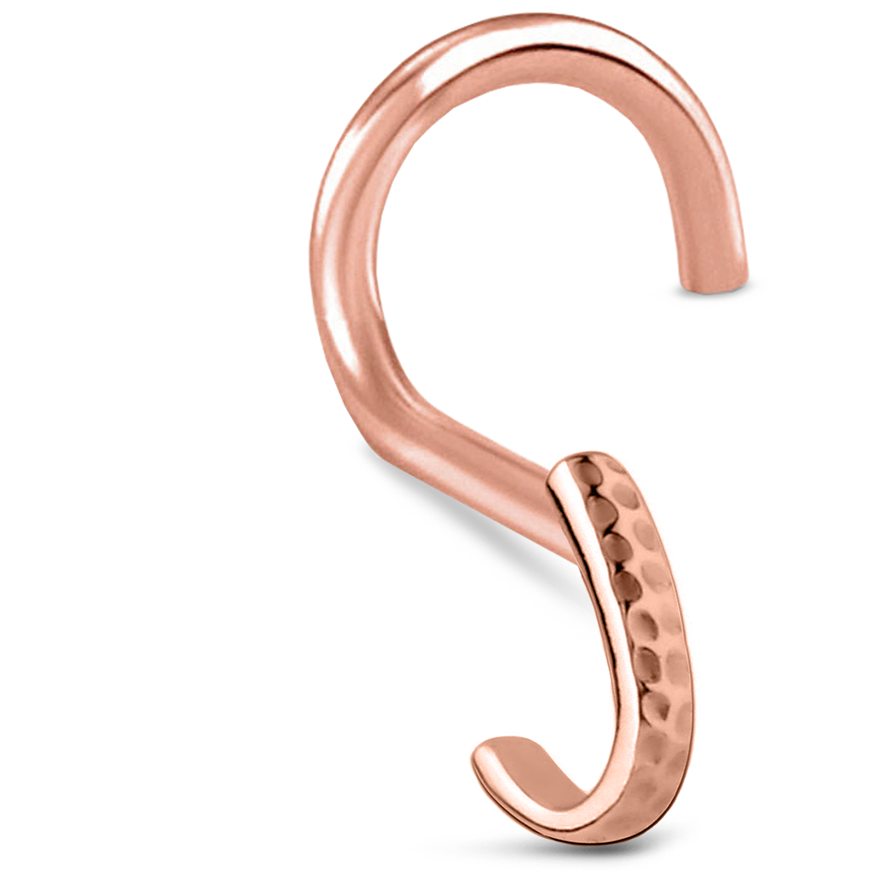 Hammered Nose Hugger Stud 316L Surgical Steel 20G