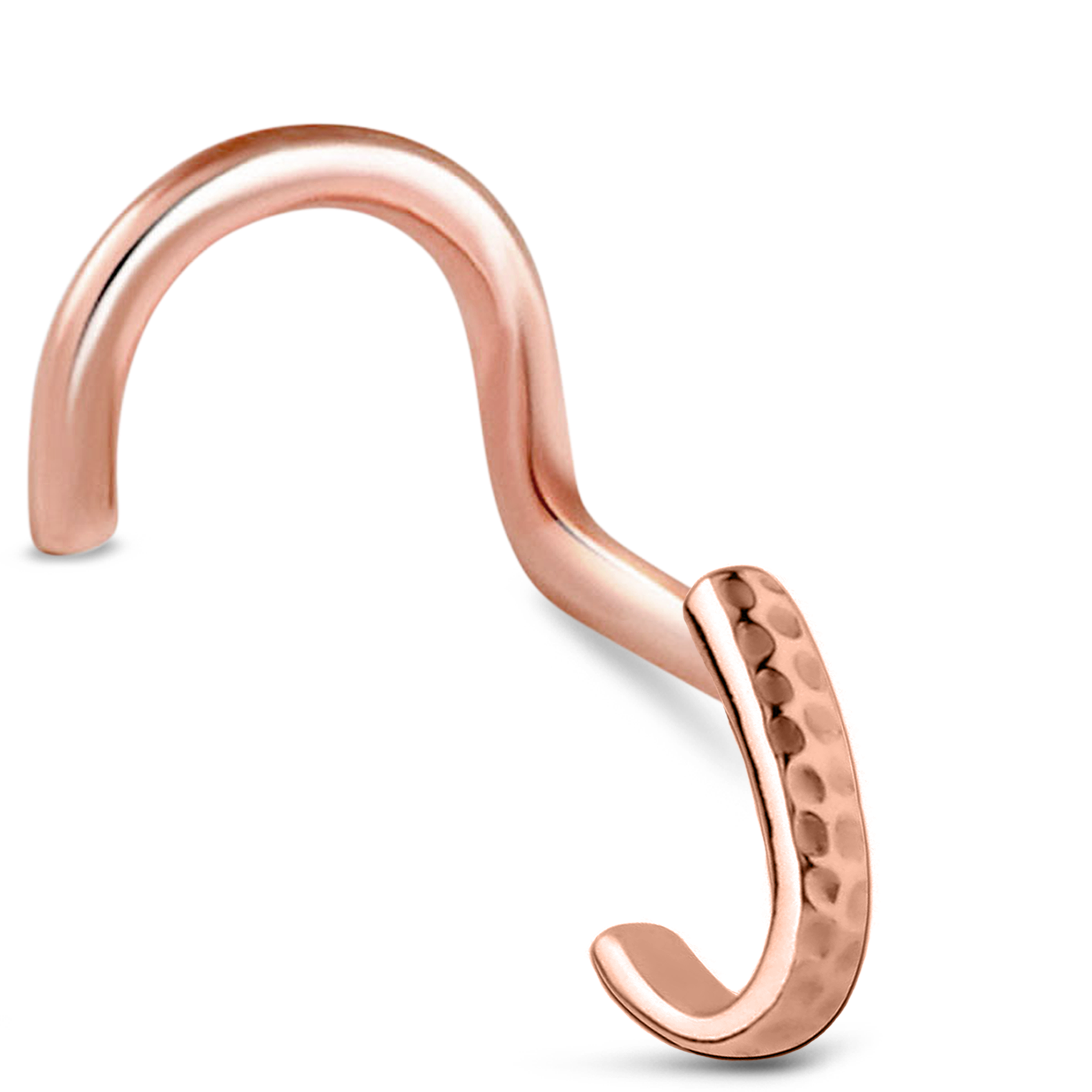 Hammered Nose Hugger Stud 316L Surgical Steel 20G