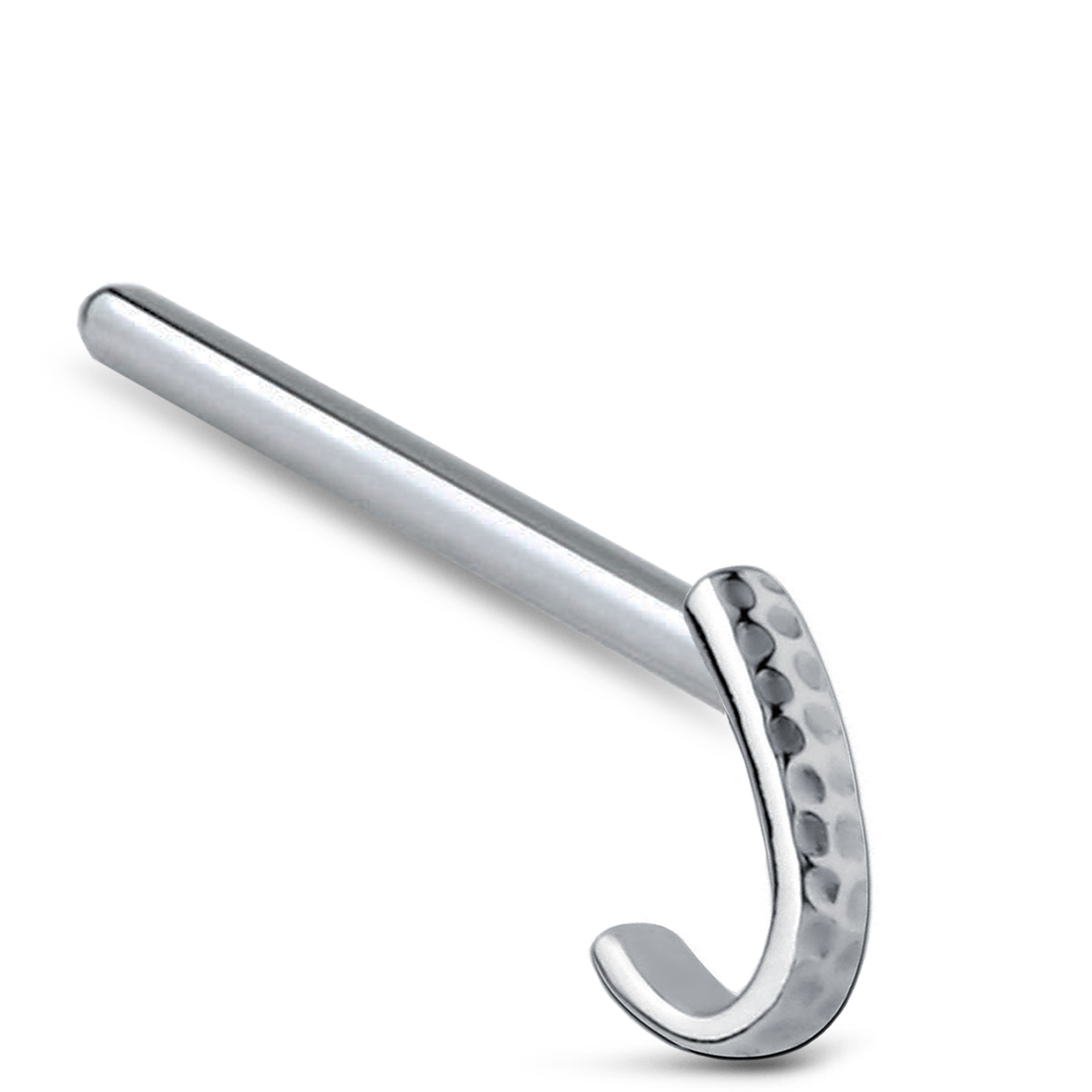 Hammered Nose Hugger Stud 316L Surgical Steel 20G