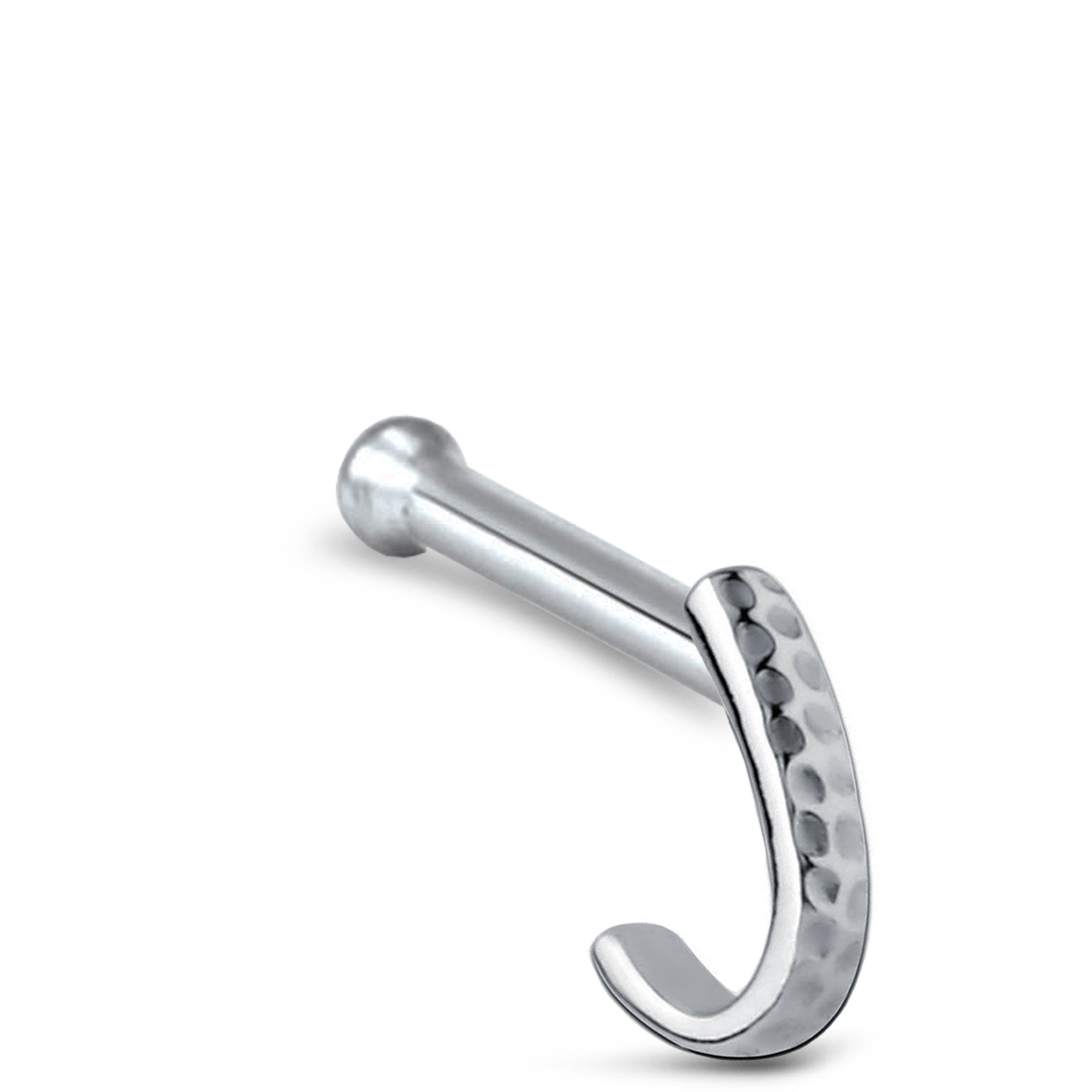 Hammered Nose Hugger Stud 316L Surgical Steel 20G