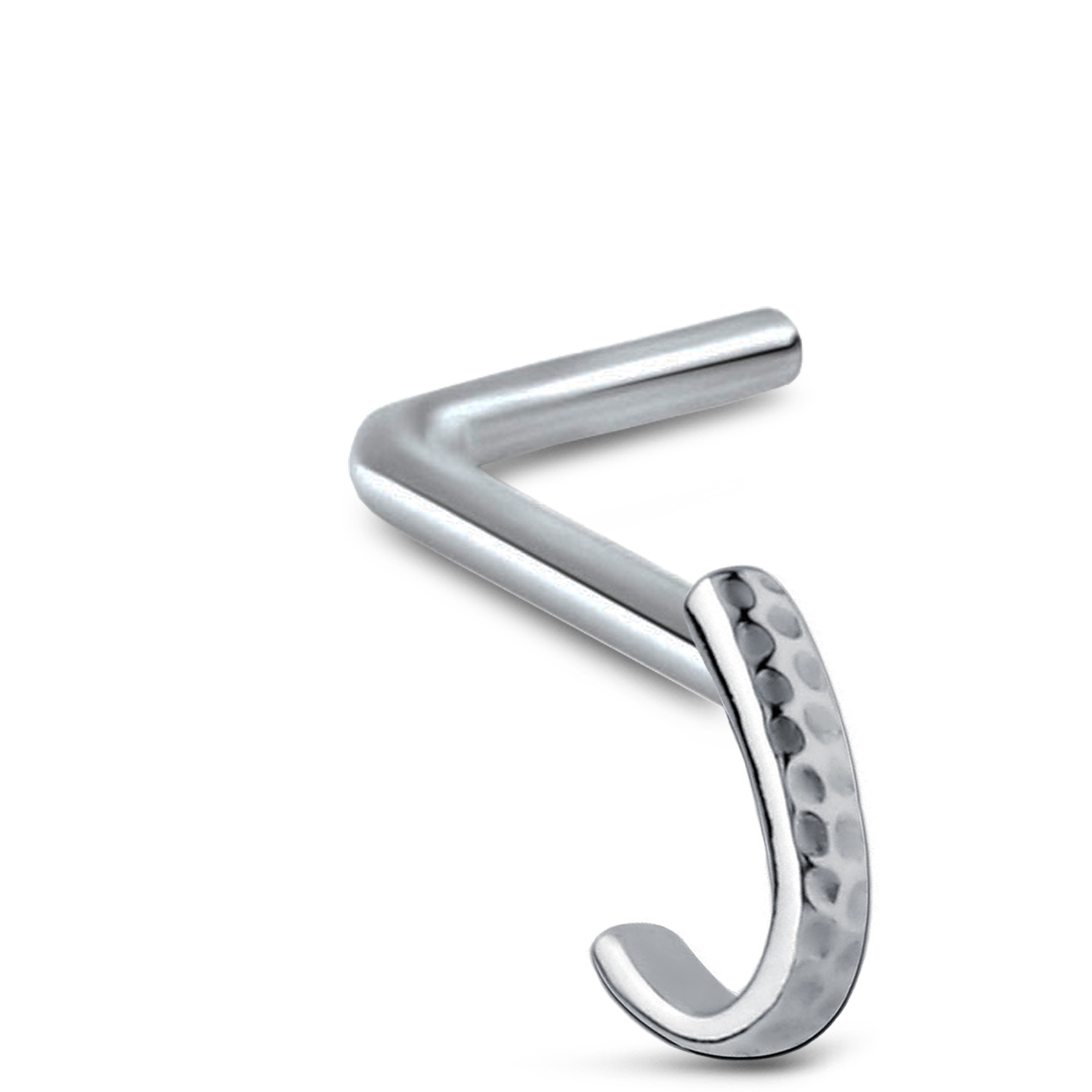Hammered Nose Hugger Stud 316L Surgical Steel 20G