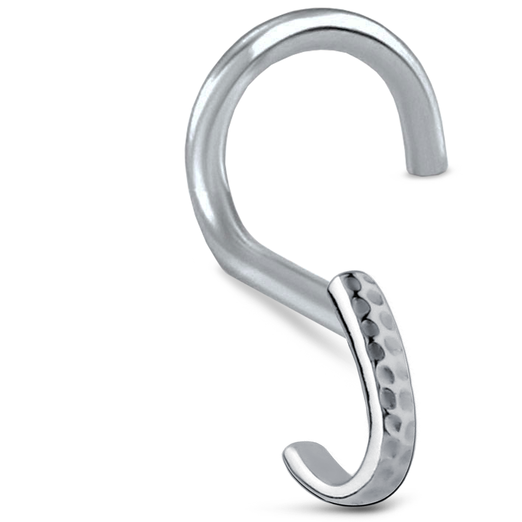 Hammered Nose Hugger Stud 316L Surgical Steel 20G