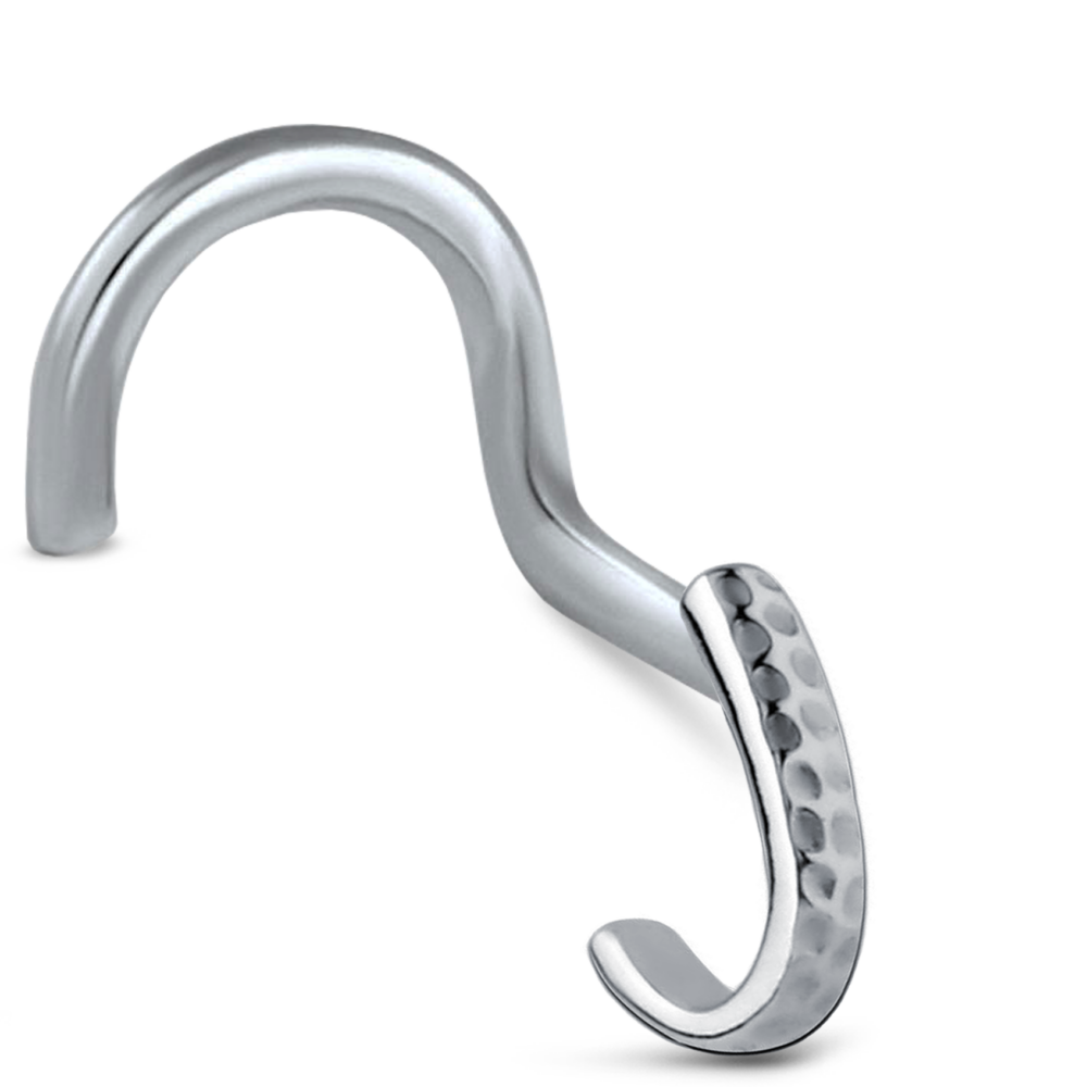 Hammered Nose Hugger Stud 316L Surgical Steel 20G