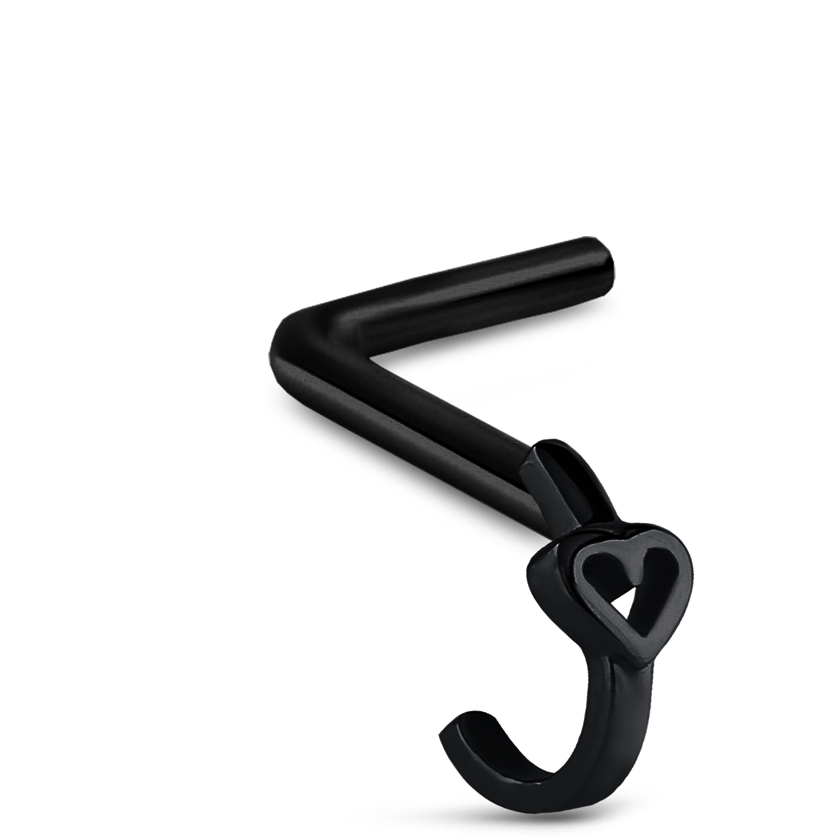 Hollow Heart Nose Hugger Stud 316L Surgical Steel 20G