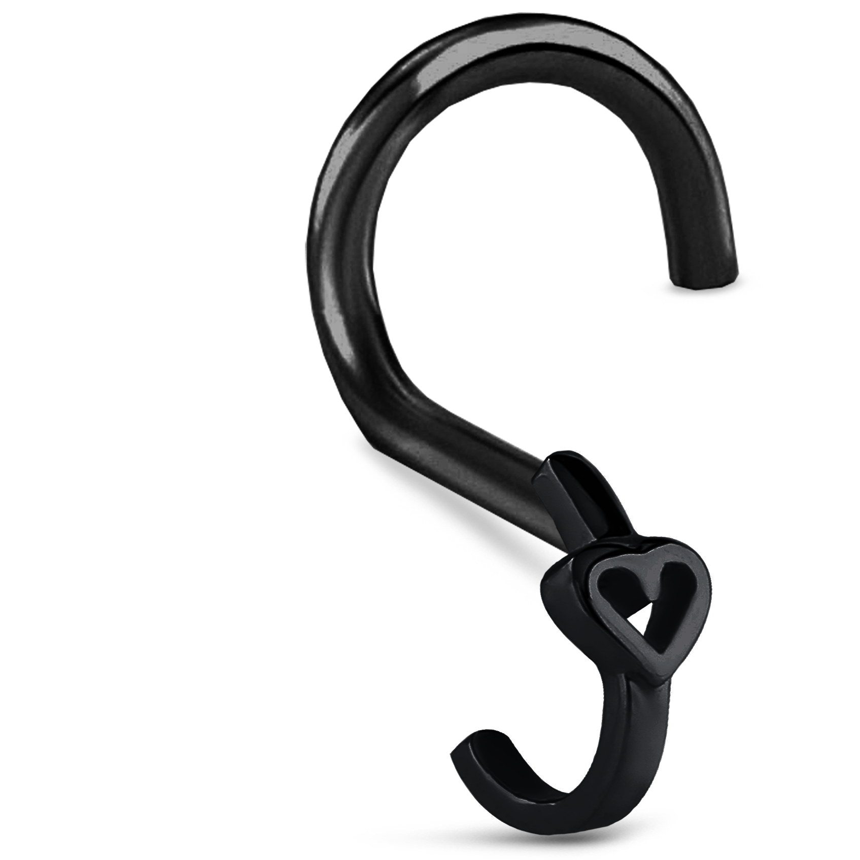 Hollow Heart Nose Hugger Stud 316L Surgical Steel 20G