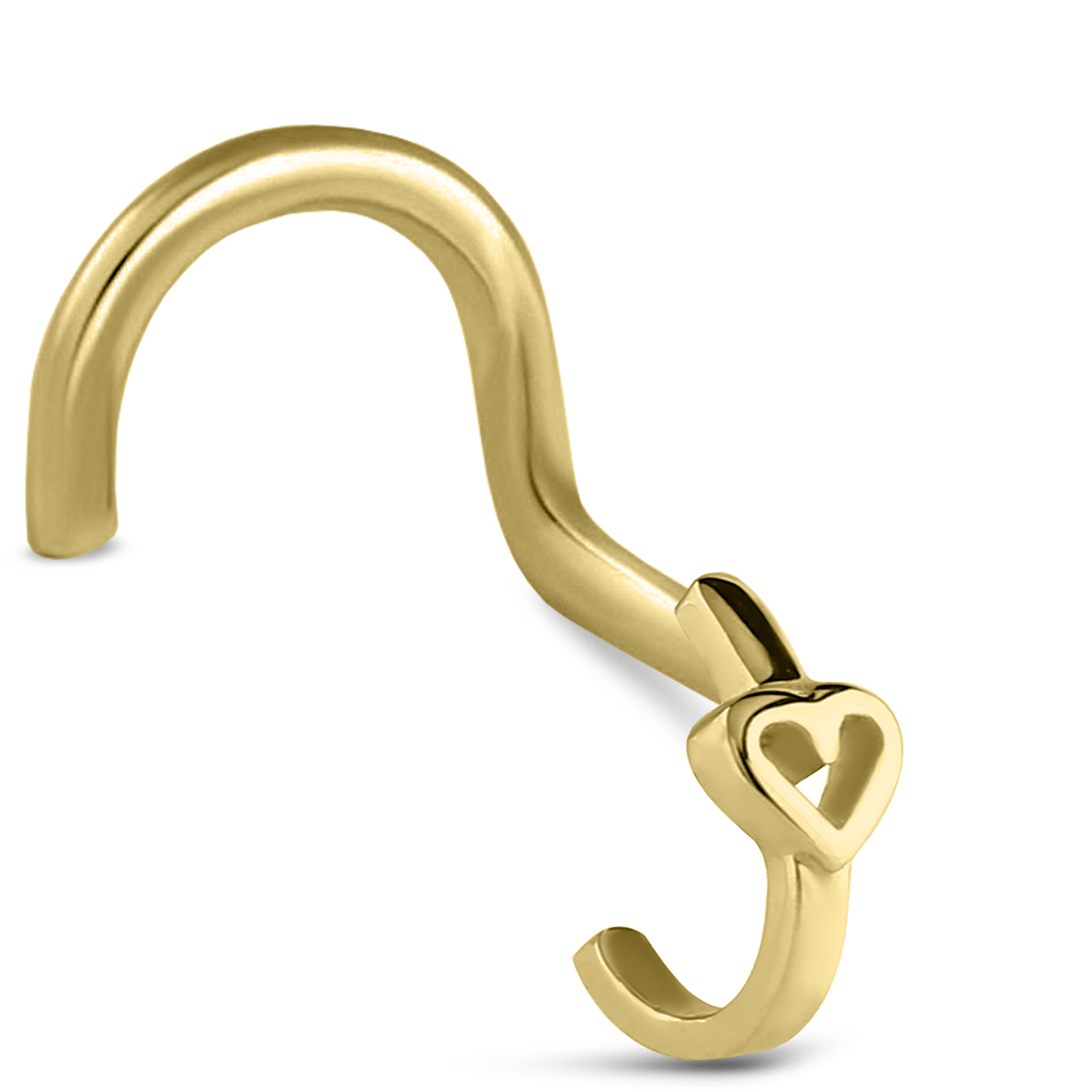 Hollow Heart Nose Hugger Stud 316L Surgical Steel 20G