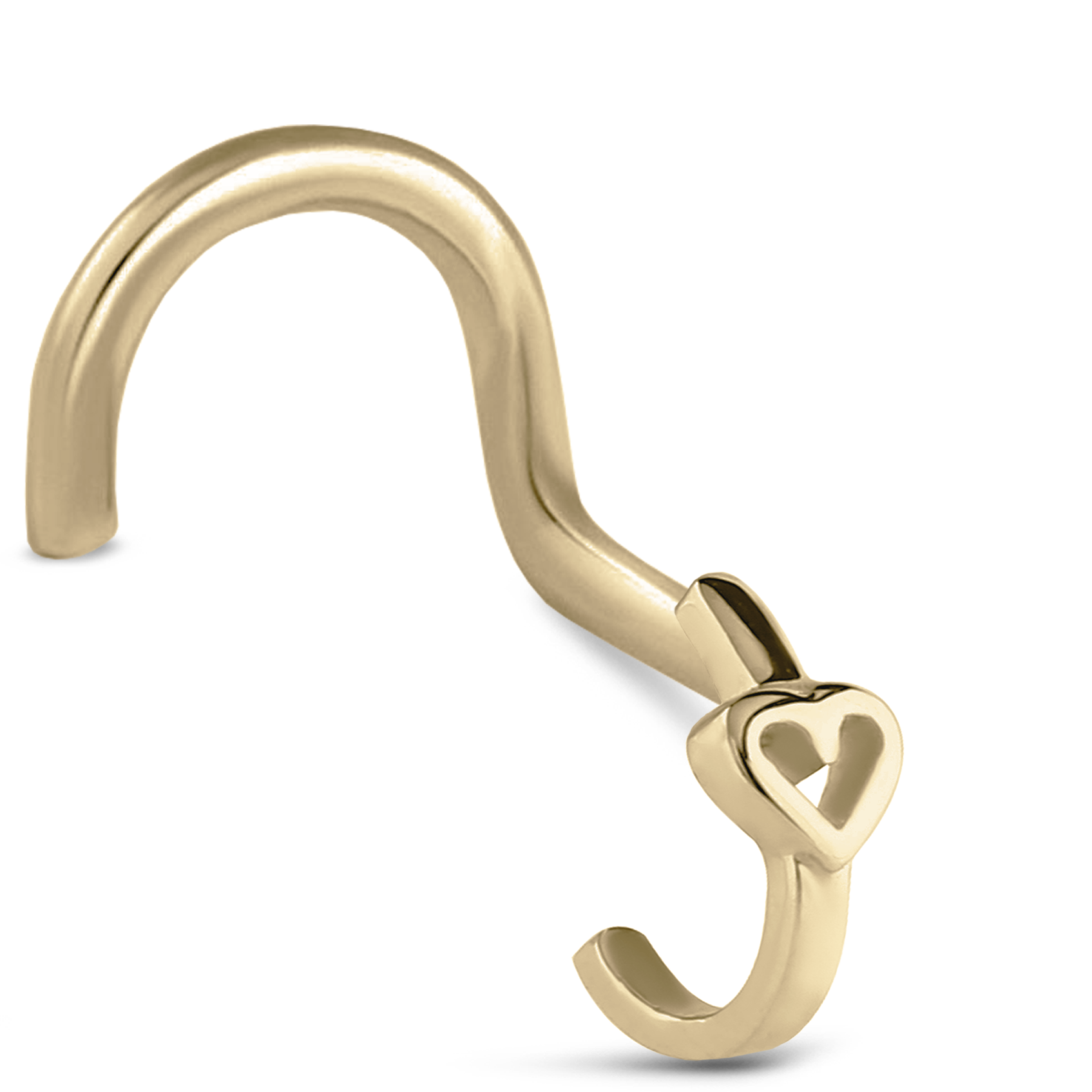 Hollow Heart Nose Hugger Stud 316L Surgical Steel 20G