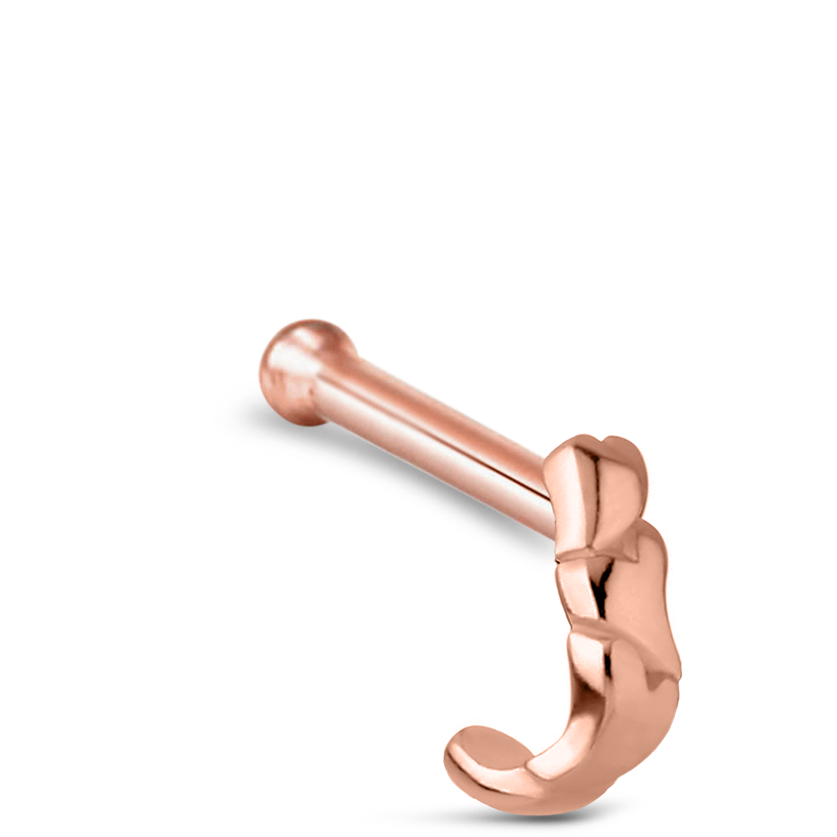 Hearts Nose Hugger Stud 316L Surgical Steel 20G