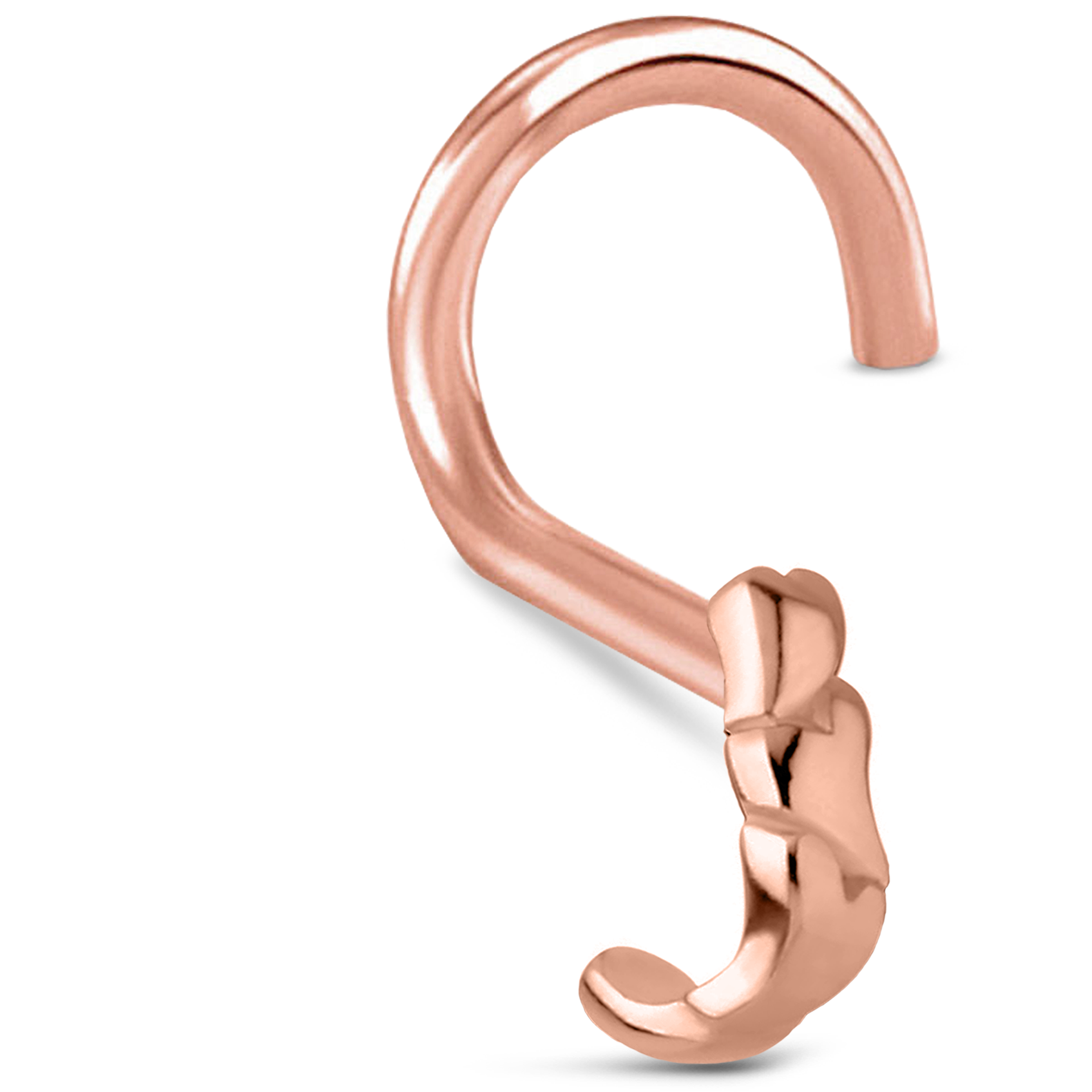 Hearts Nose Hugger Stud 316L Surgical Steel 20G