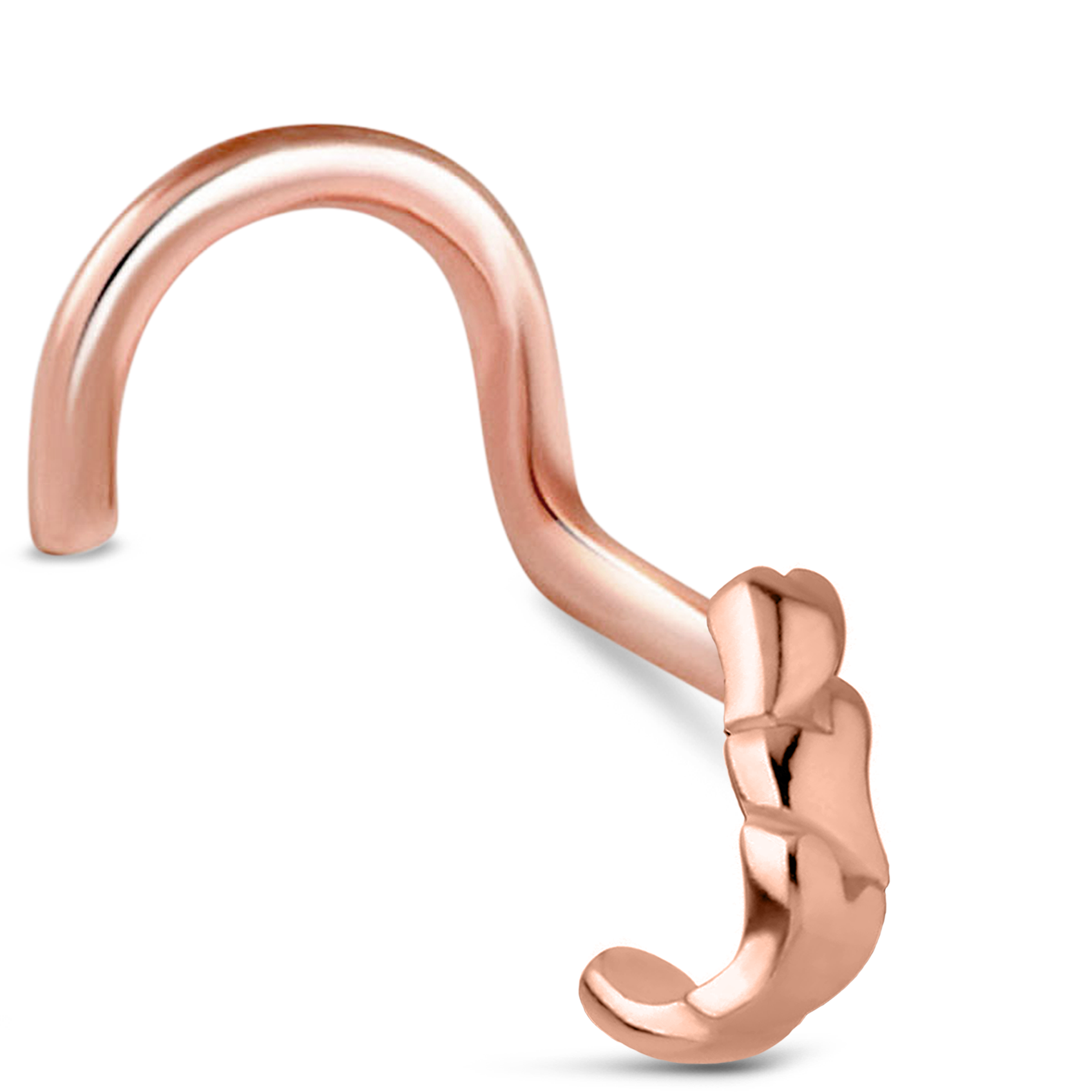 Hearts Nose Hugger Stud 316L Surgical Steel 20G