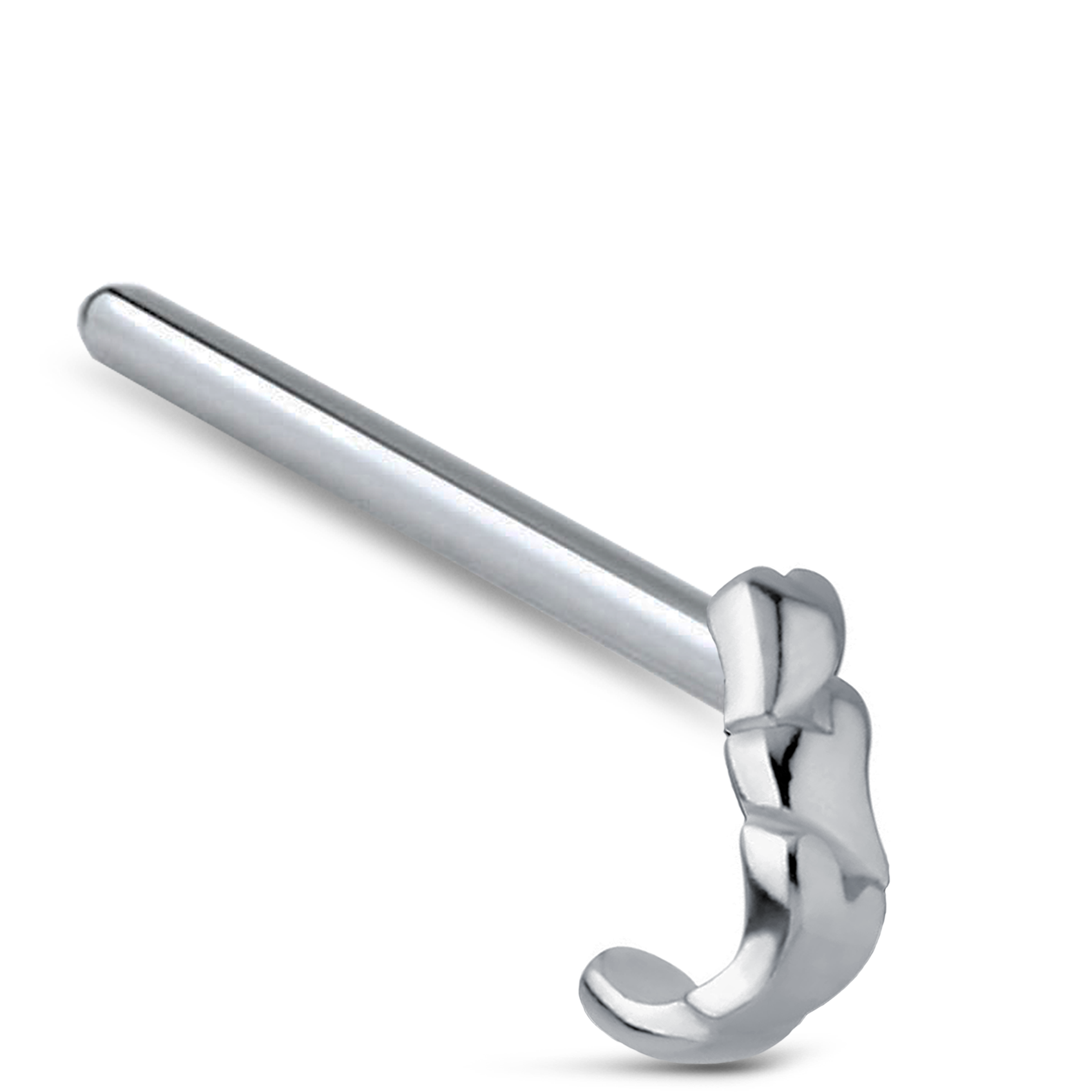 Hearts Nose Hugger Stud 316L Surgical Steel 20G