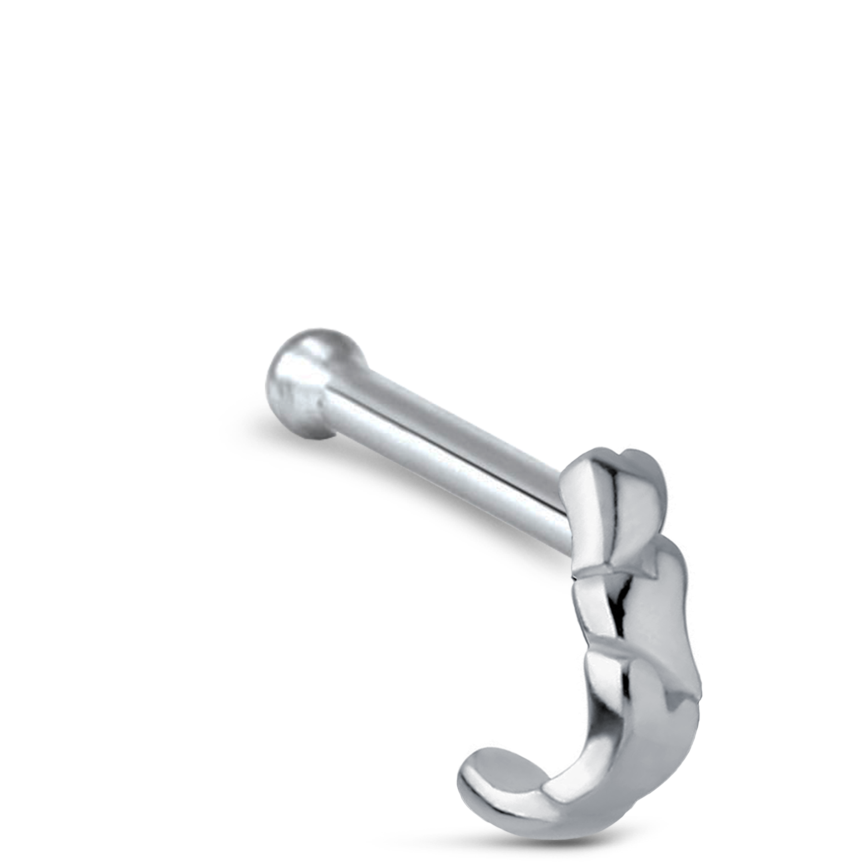 Hearts Nose Hugger Stud 316L Surgical Steel 20G