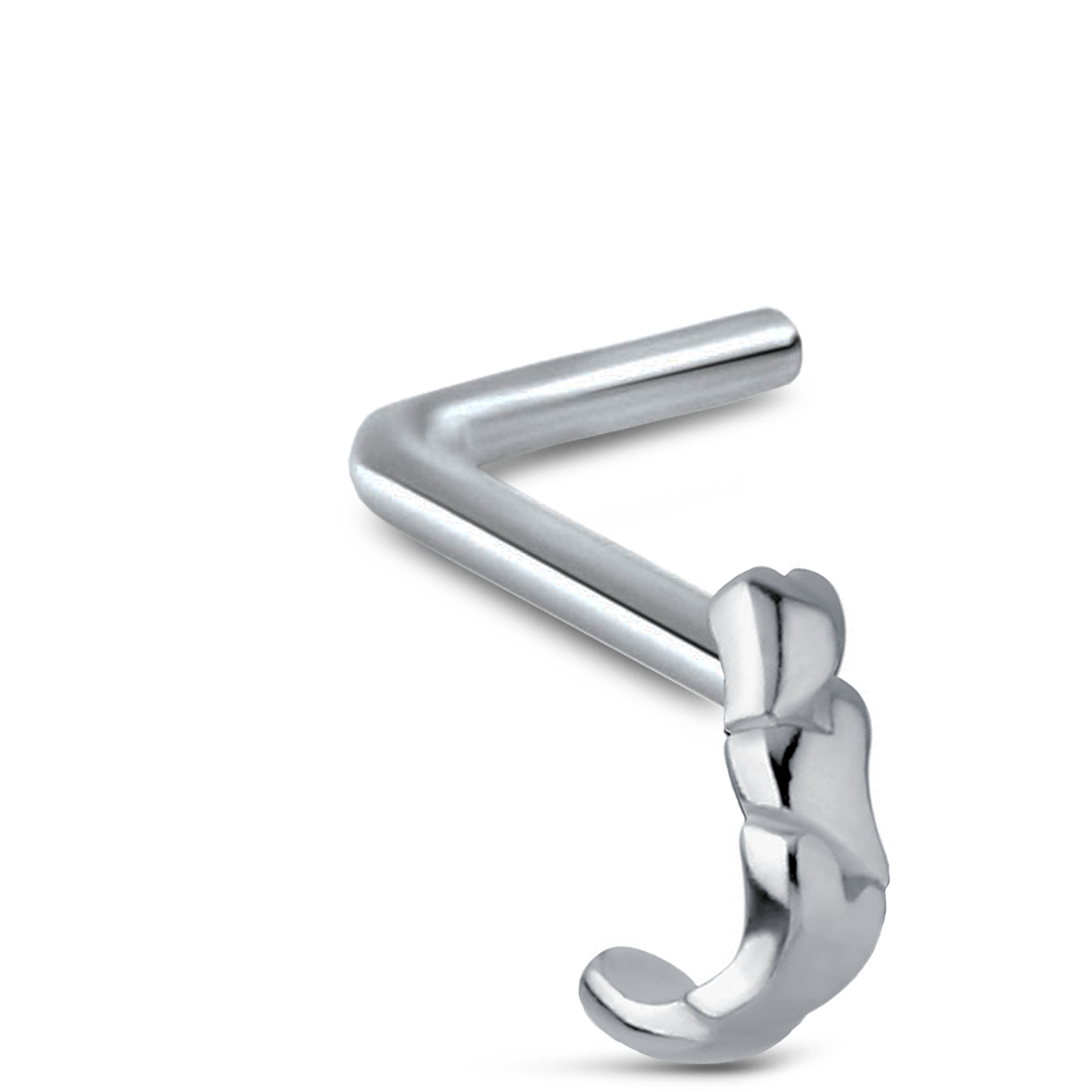 Hearts Nose Hugger Stud 316L Surgical Steel 20G