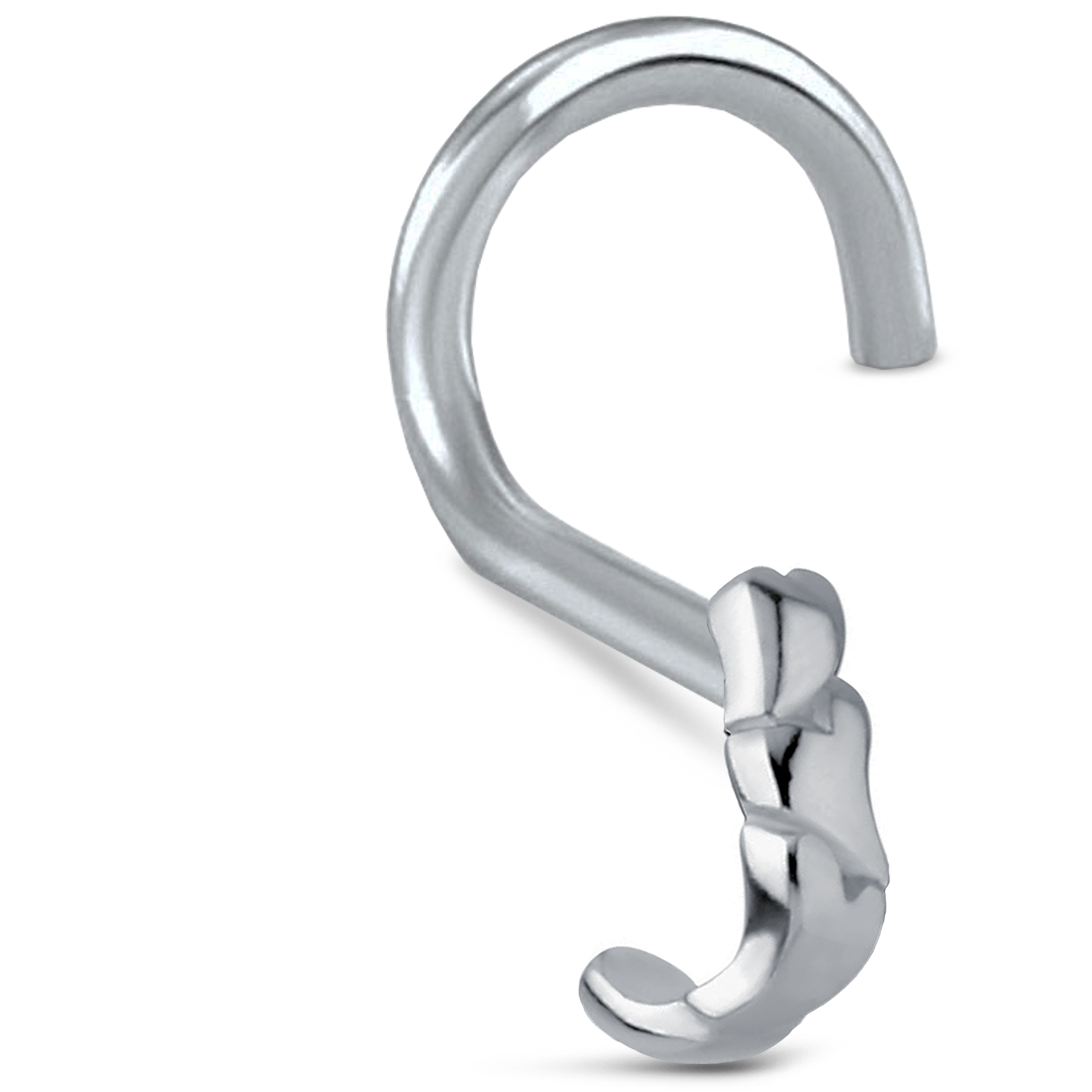 Hearts Nose Hugger Stud 316L Surgical Steel 20G