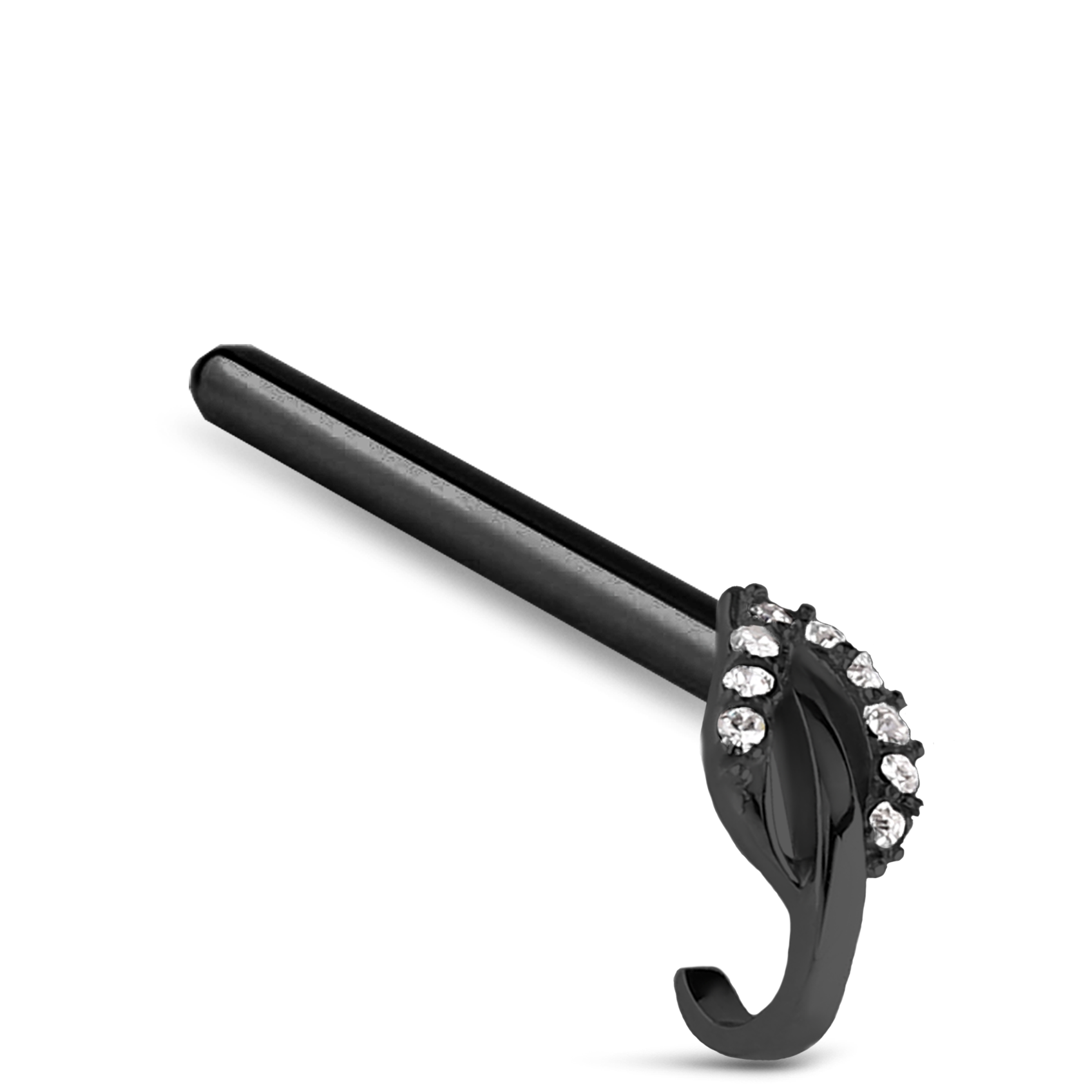 Leaf CZ Nose Hugger Stud 316L Surgical Steel 20G