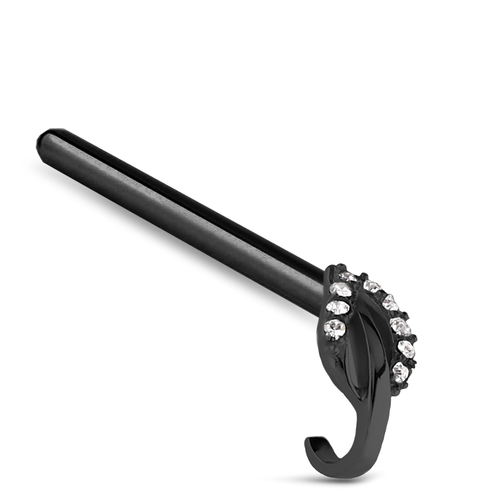 Leaf CZ Nose Hugger Stud 316L Surgical Steel 20G