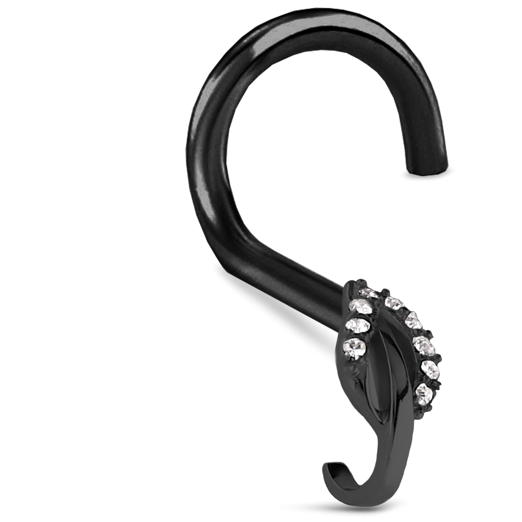 Leaf CZ Nose Hugger Stud 316L Surgical Steel 20G