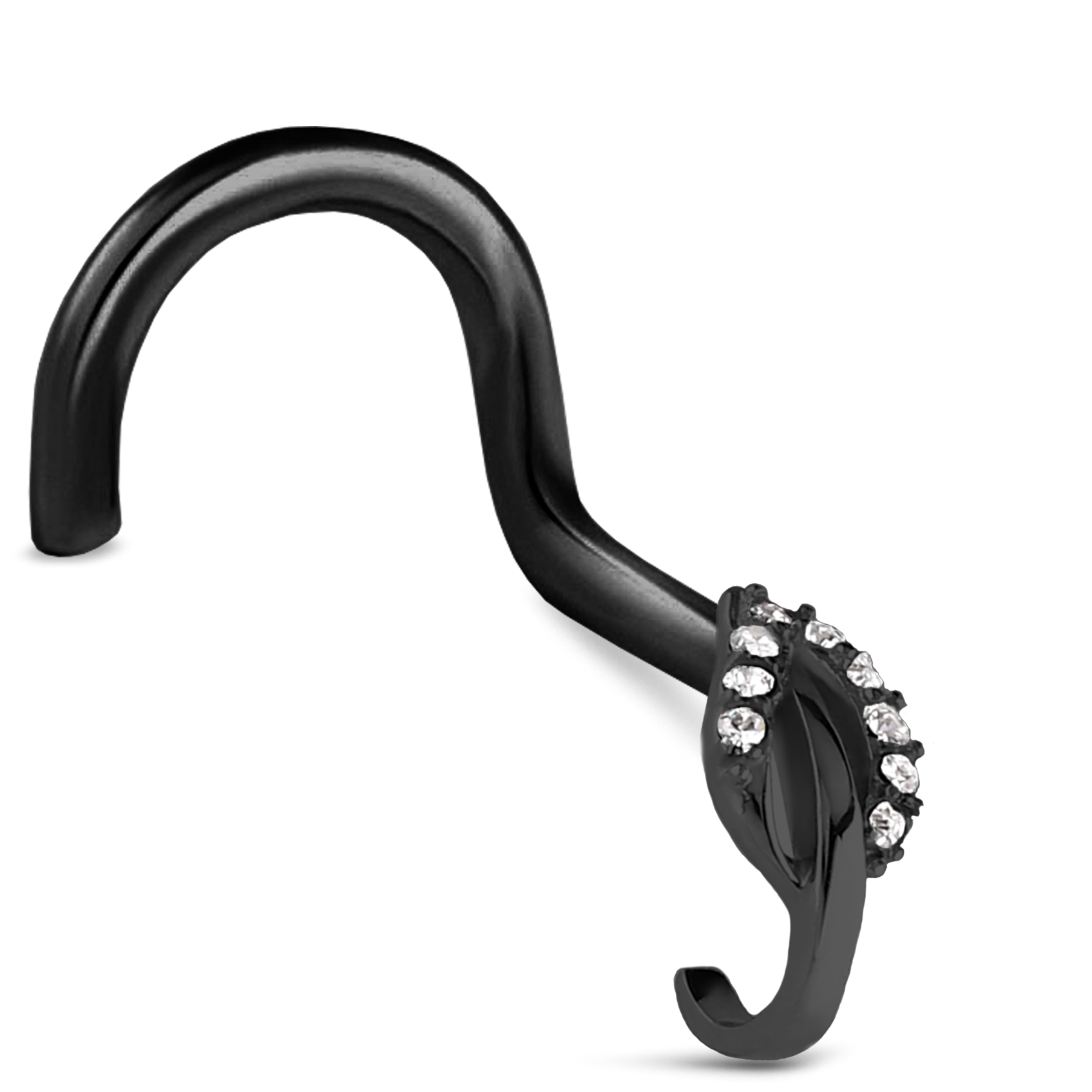 Leaf CZ Nose Hugger Stud 316L Surgical Steel 20G