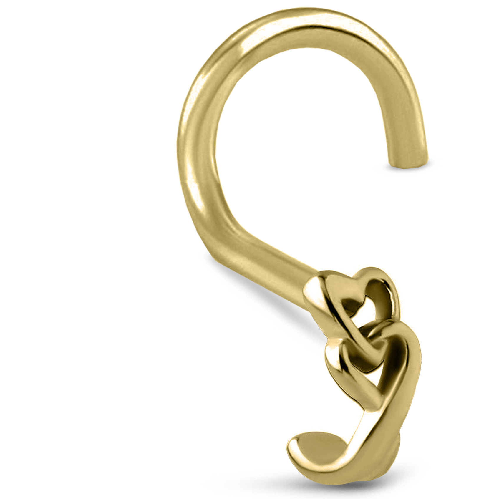 Linked Hearts Nose Hugger Stud 316L Surgical Steel 20G