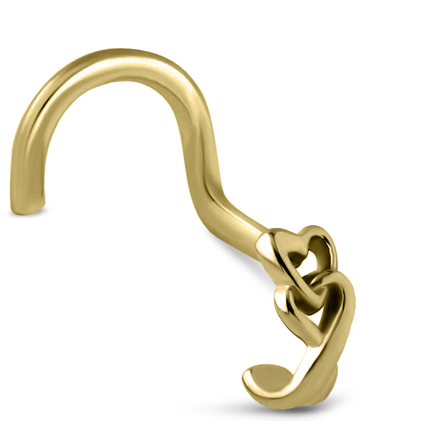 Linked Hearts Nose Hugger Stud 316L Surgical Steel 20G
