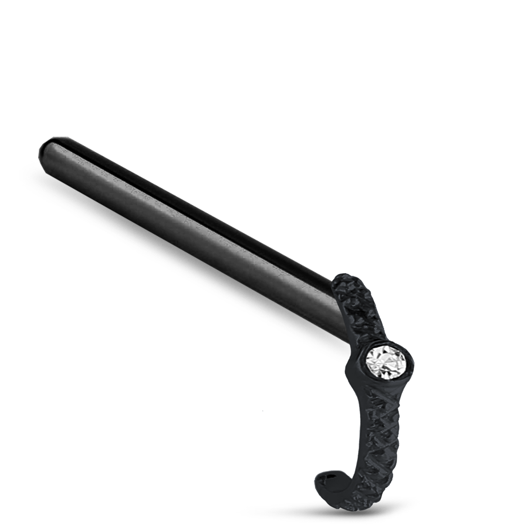 Single CZ Nose Hugger Stud Ring 316L Surgical Steel 20G