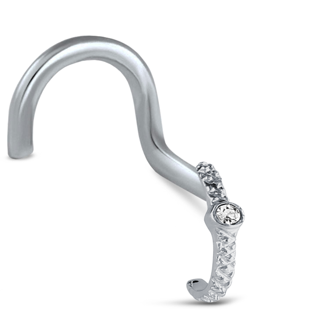 Surgical Steel Nose Hugger Right Nose Screw Featuring a Stud Studded Design