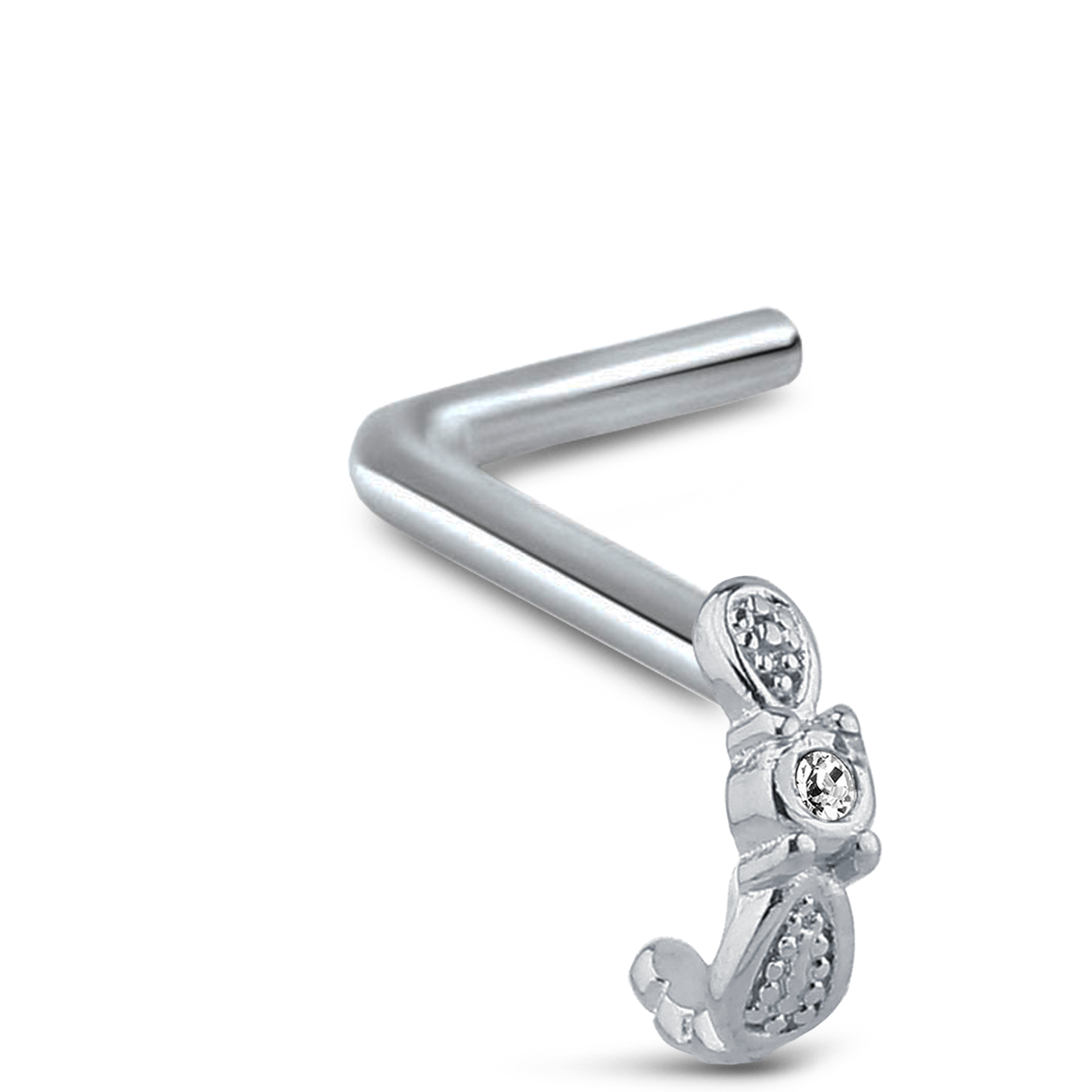 Wing Nose Hugger 316L Surgical Steel Stud 20G