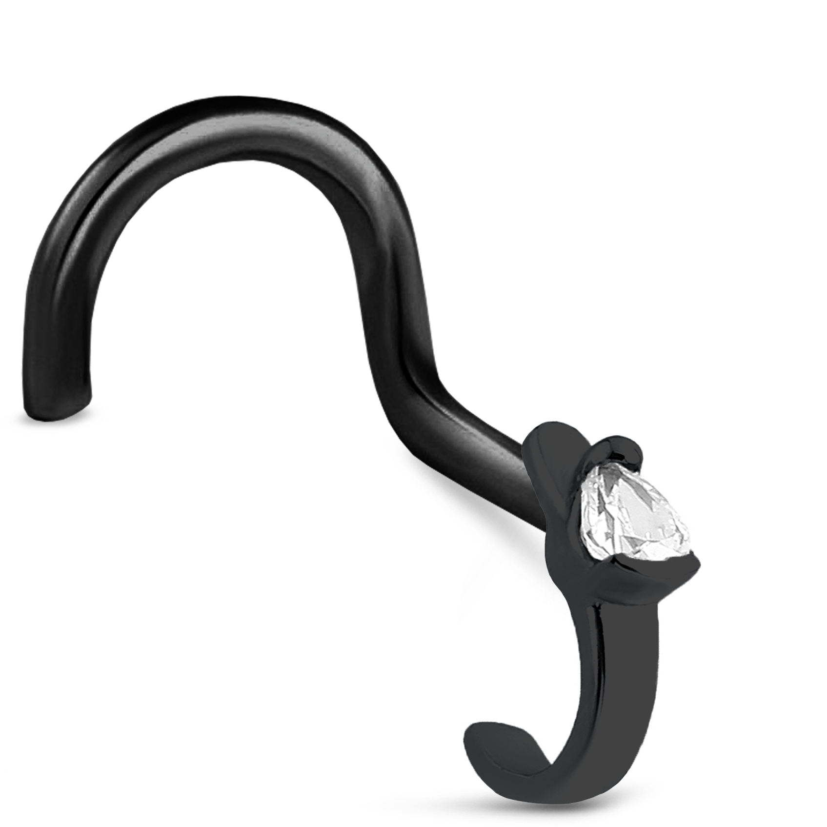 Teardrop Nose Hugger Stud 316L Surgical Steel 20G