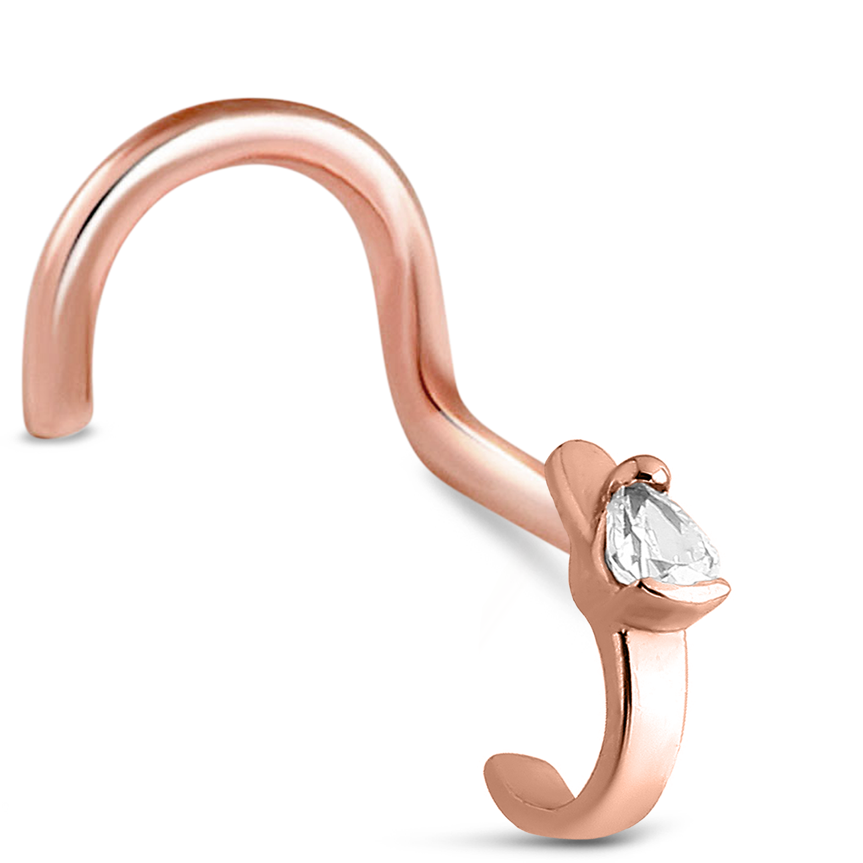 Teardrop Nose Hugger Stud 316L Surgical Steel 20G