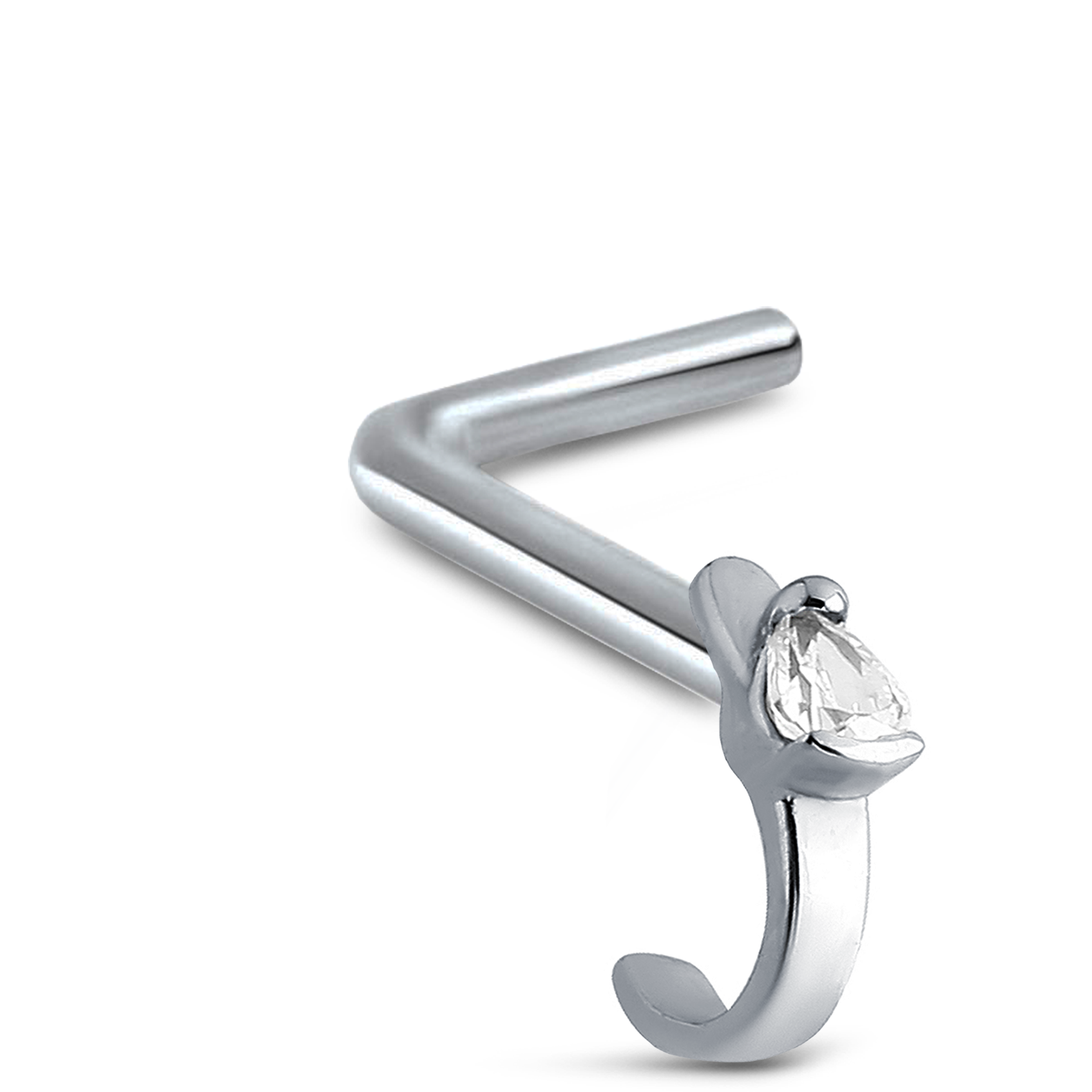 Teardrop Nose Hugger Stud 316L Surgical Steel 20G