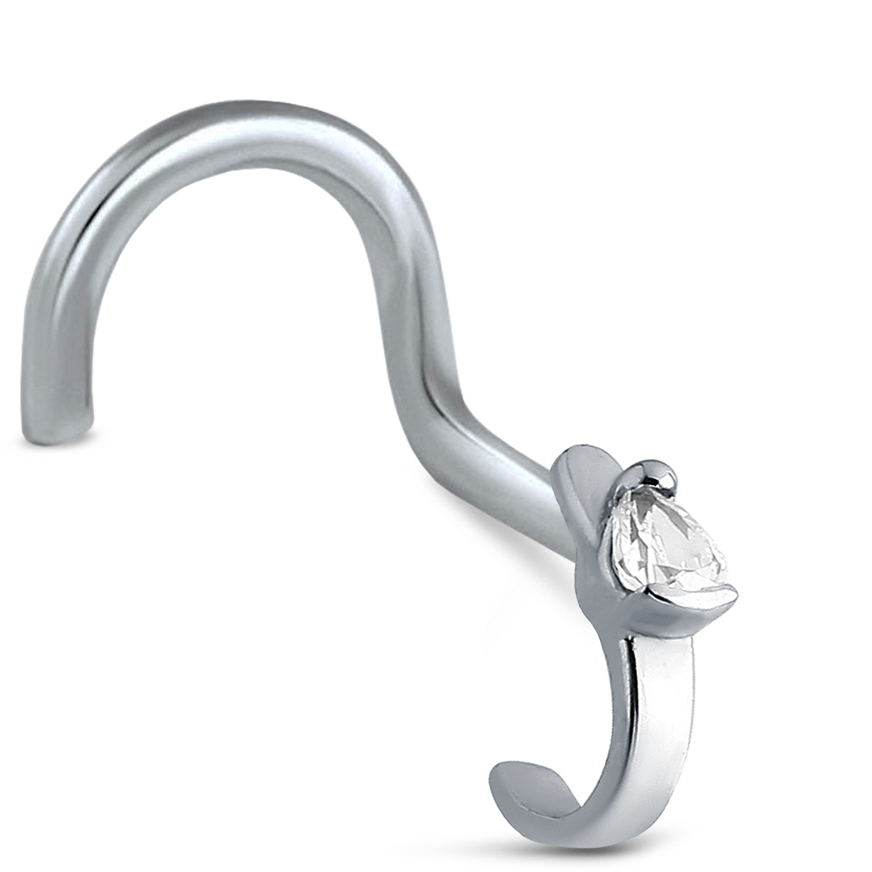 Teardrop Nose Hugger Stud 316L Surgical Steel 20G