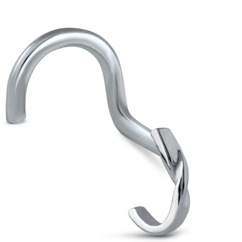 Single Twist Nose Hugger Stud Ring 316L Surgical Steel 20G