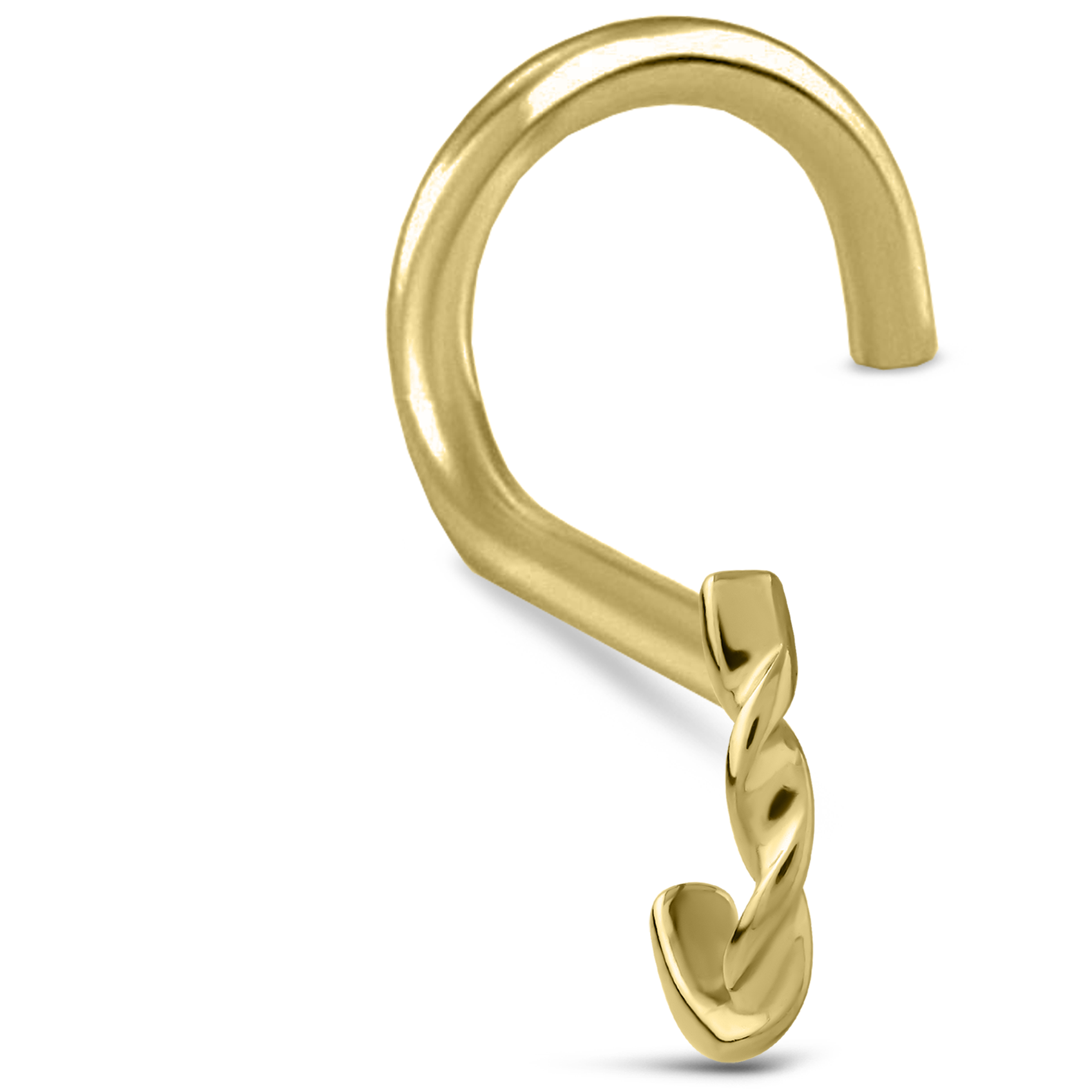 Double Twist Nose Hugger Stud Ring 316L Surgical Steel 20G