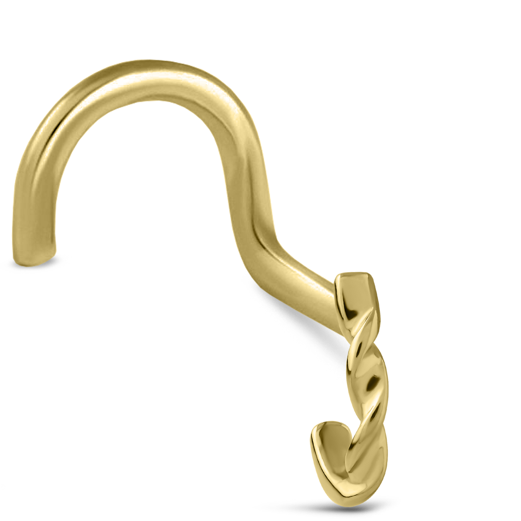 Double Twist Nose Hugger Stud Ring 316L Surgical Steel 20G