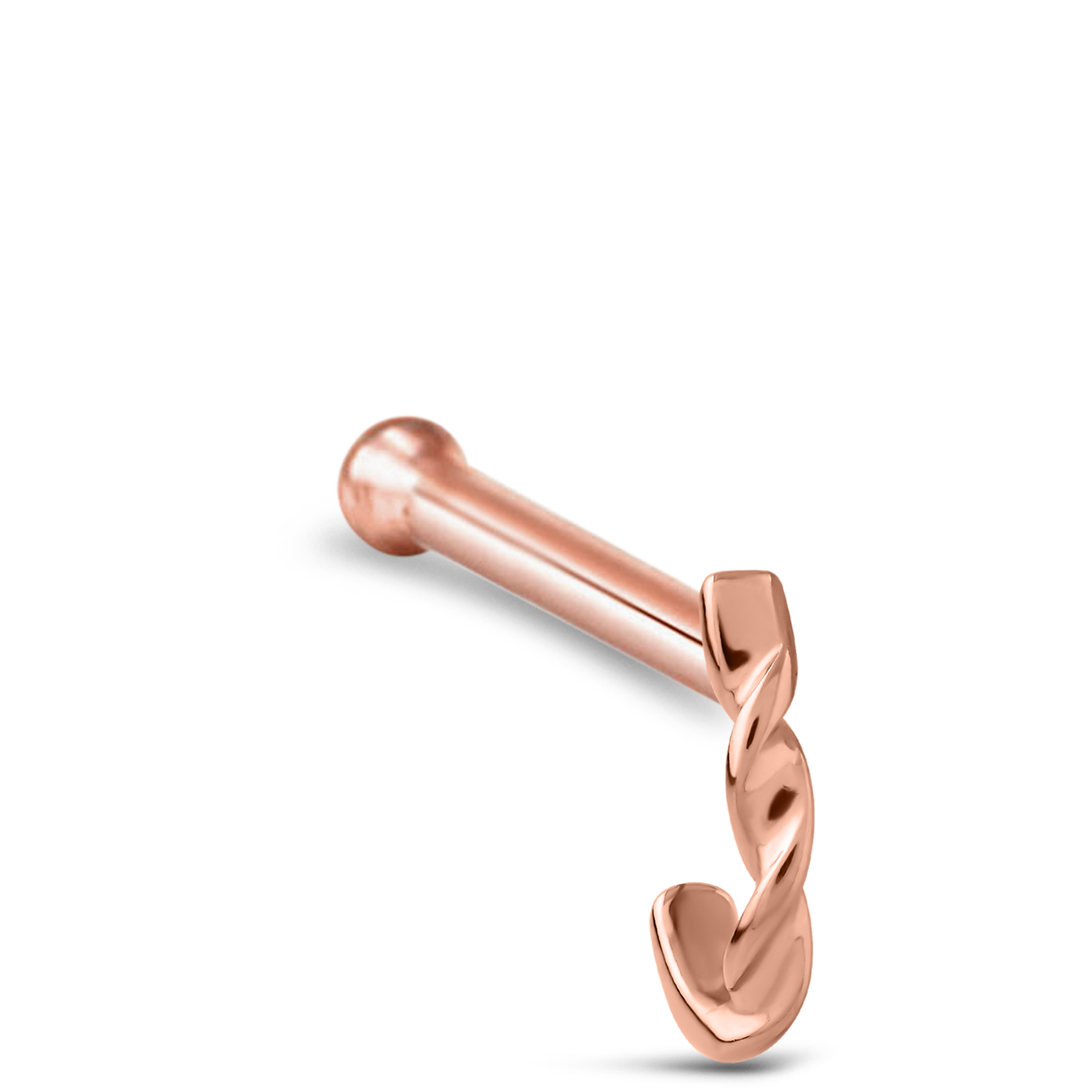 Double Twist Nose Hugger Stud Ring 316L Surgical Steel 20G