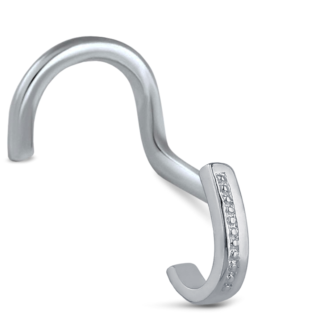 Surgical Steel Nose Hugger Right Nose Screw Featuring a studded design