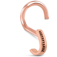 Surgical Steel Rose Colored studded Nose Hugger Left Nose Screw